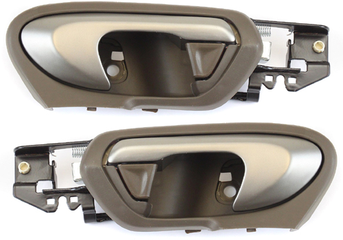 AM CIVIC 06-08 FRONT INTERIOR DOOR HANDLE RH AND LH Silver Lever + Brown Taupe Housing Coupe SKU SET REPH462185 OEM 72120SVAA01ZC 72160SVAA01ZC