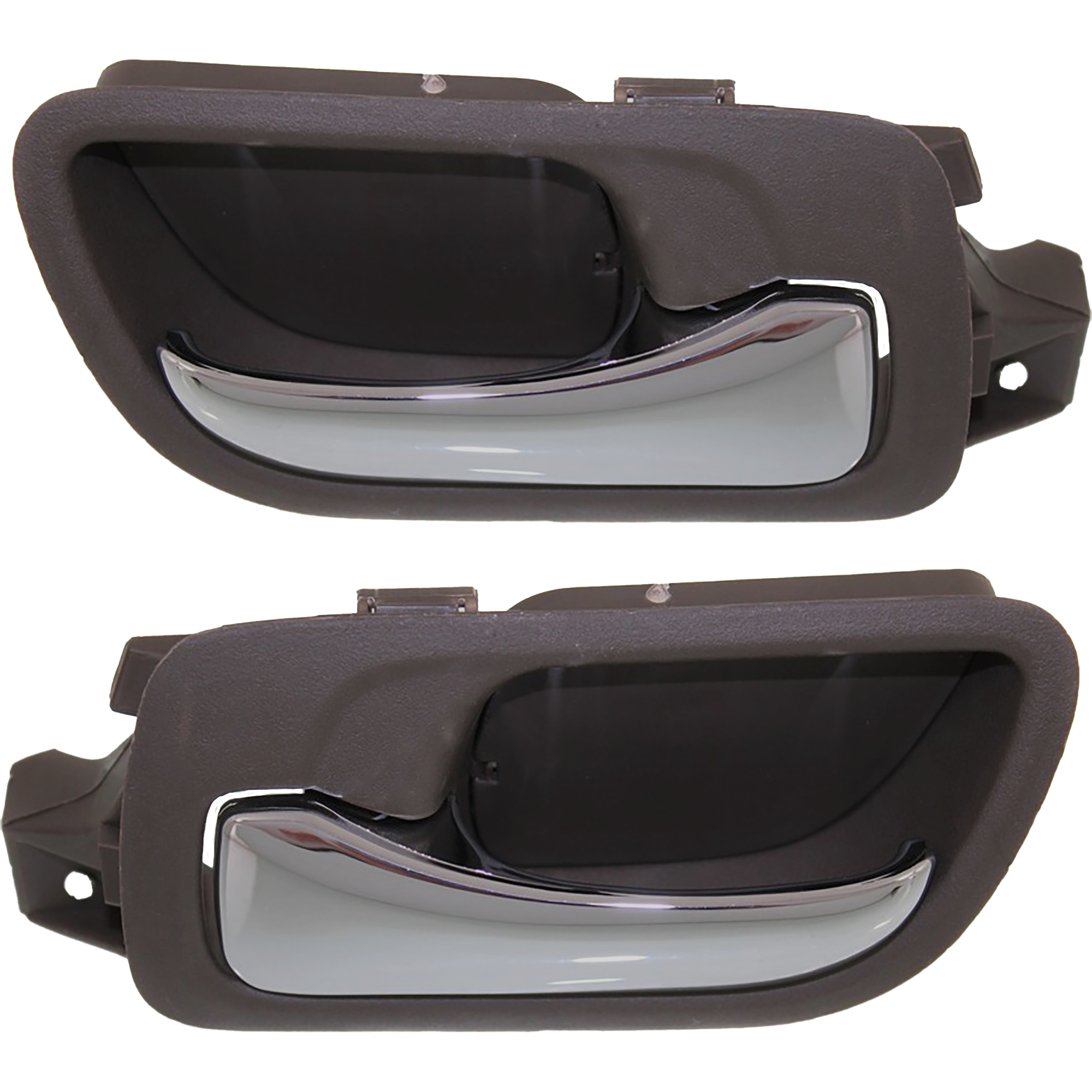 AM ACCORD 03-07 FRONT AND REAR DOOR HANDLE LH Inside Set of 4 Chrome Lever + Brown Taupe Bezel Plastic Sedan SKU SET REPH462302-2 Partslink HO1352131 HO1552115 OEM 72160SDAA02ZD 72660SDAA02ZB