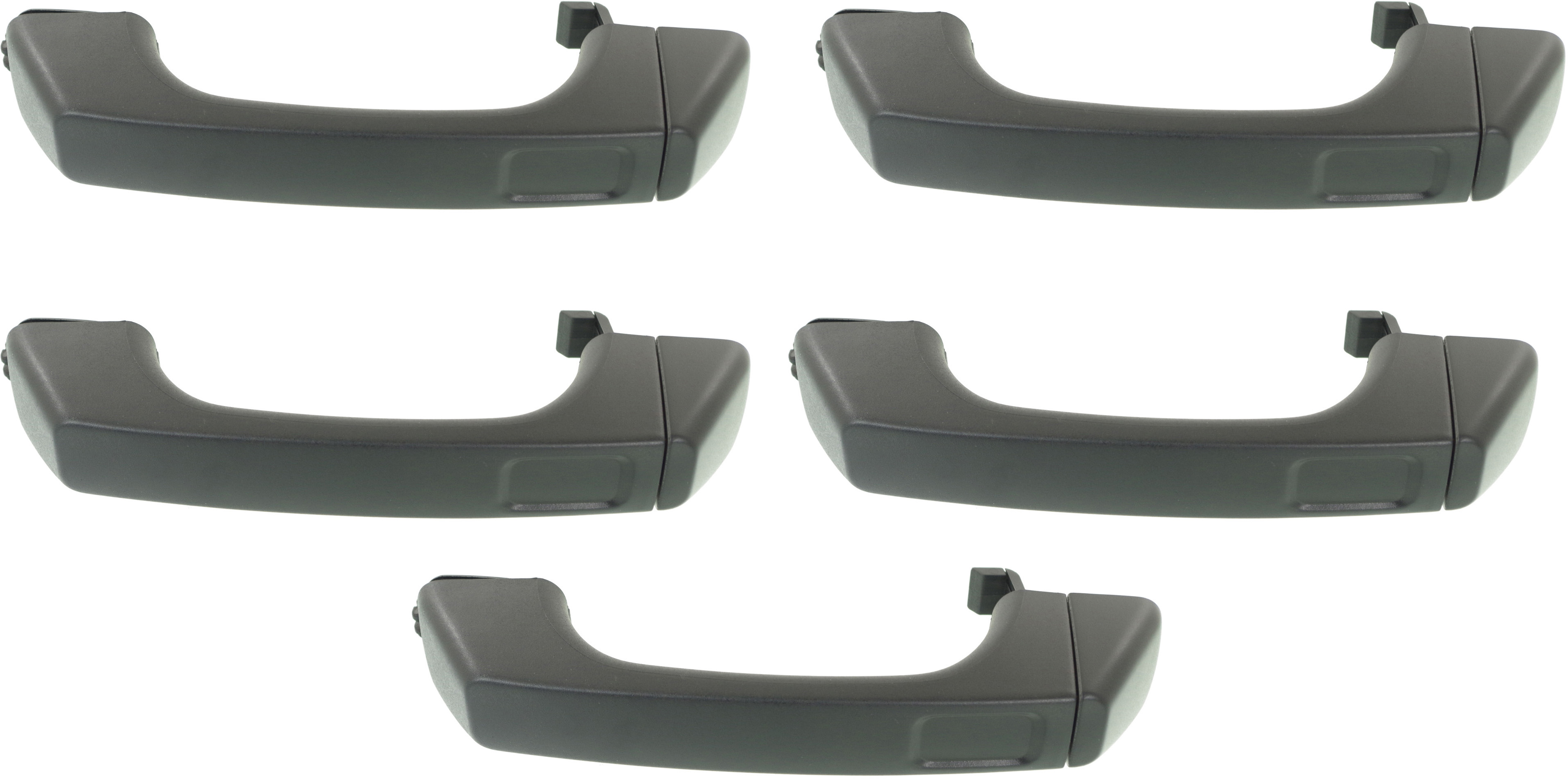 AM H3-06-10 FRONT AND REAR DOOR HANDLE RH AND LH Set of 5 Outside Textured Black Plastic SKU SET REPH462509-5 OEM 25957909