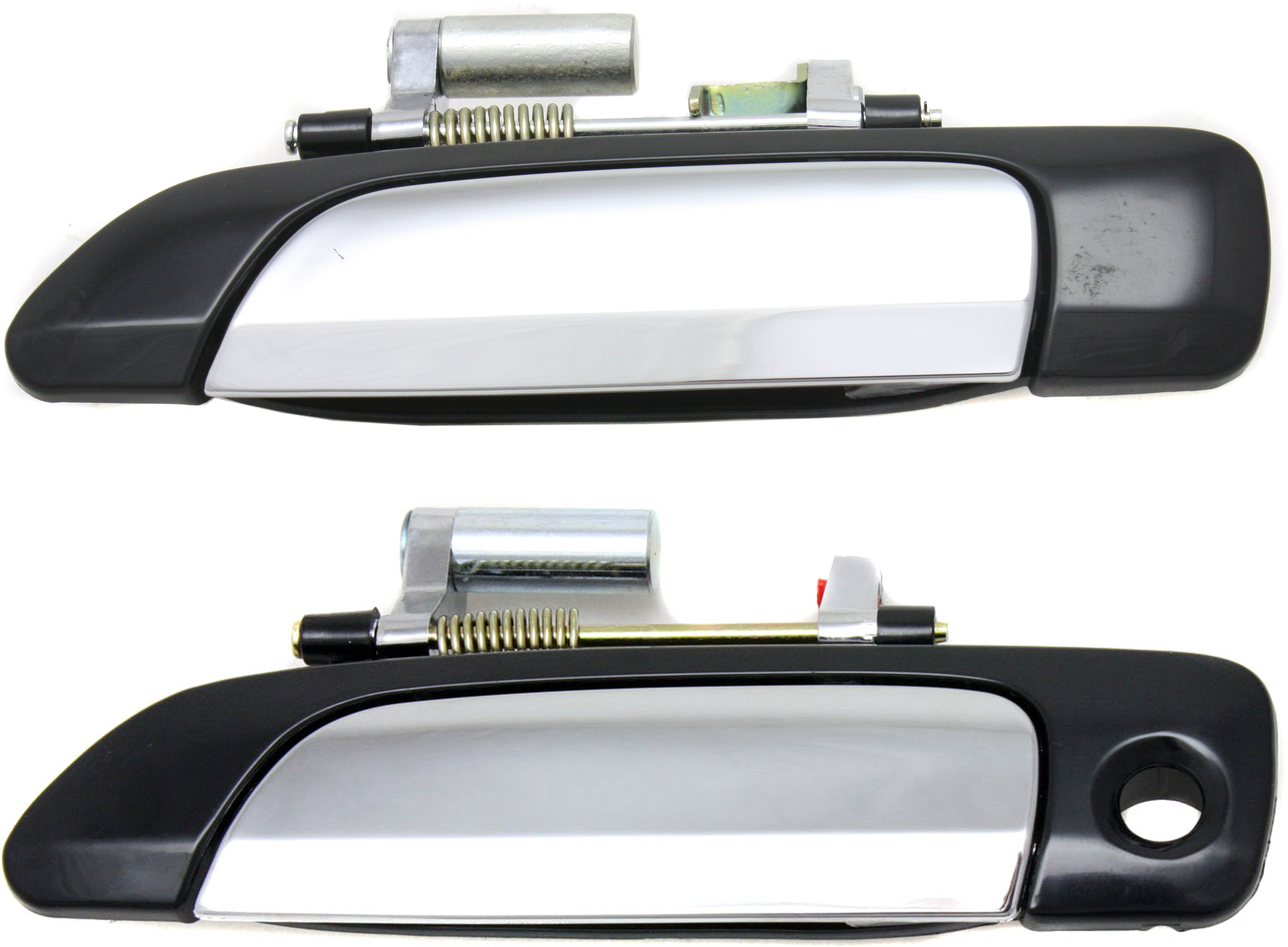 AM CIVIC 01-05 FRONT AND REAR DOOR HANDLE LH Outside Set of 4 Chrome Lever+Smooth Black Housing Sedan SKU SET REPH491364-2 Partslink FDH010013 OEM 72680S5DA11ZA 72180S5DA12ZA