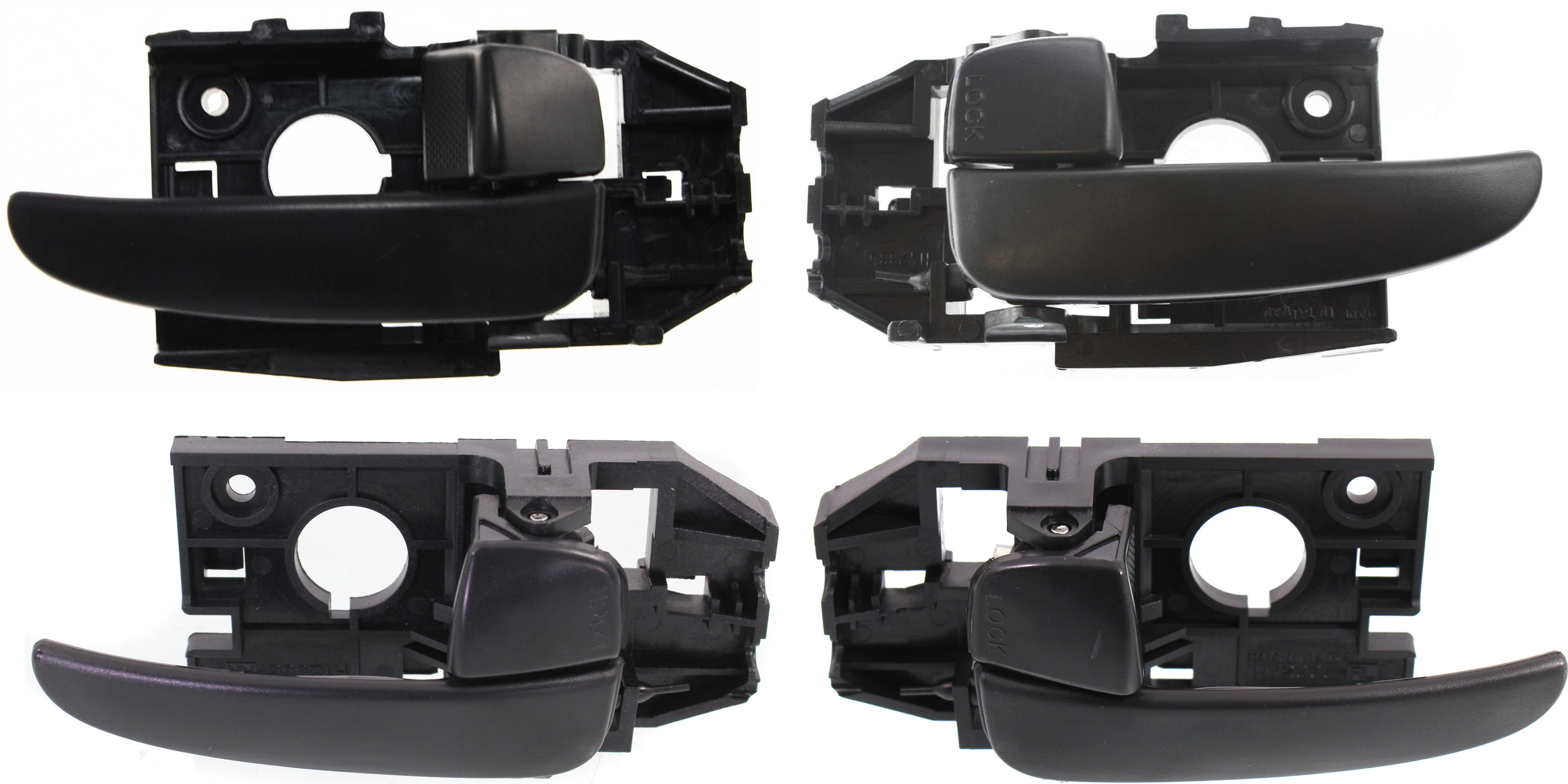 AM ELANTRA 01-06 FRONT AND REAR INTERIOR DOOR HANDLE RH AND LH Black SKU SET REPH491379-4 Partslink HY1353104 HY1352104 HY1553100 HY1552100 OEM 826202D000CA 826102D000CA 8362