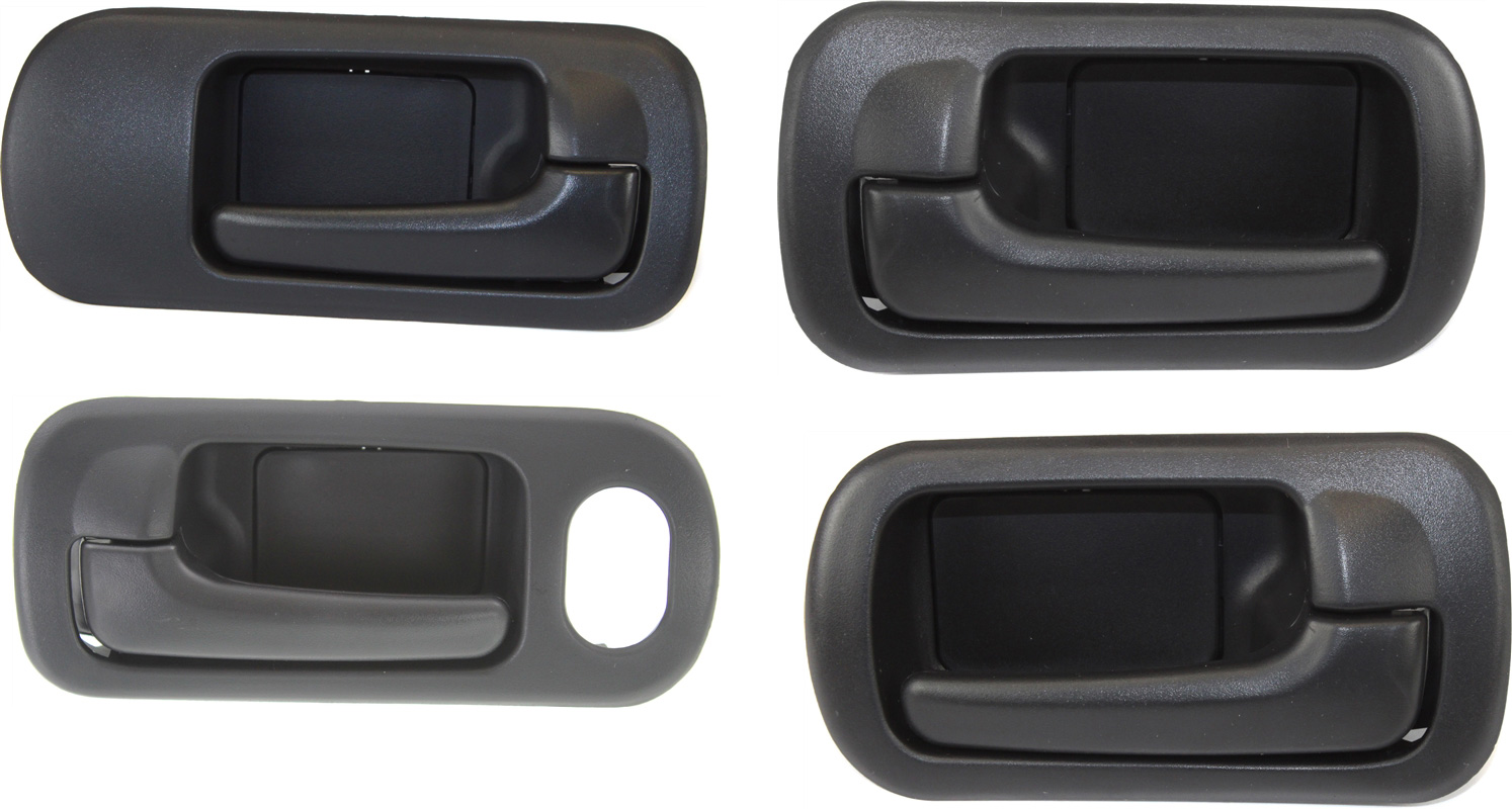 AM CIVIC 01-05 FRONT AND REAR DOOR HANDLE RH and LH Set of 4 Inside Textured Black Sedan DX EX GX LX VP Models SKU SET REPH491501-4 Partslink HO1553114 HO1552114 HO1353127 HO1352127 OEM 72620S5A003ZA 72660S5A003ZA 72