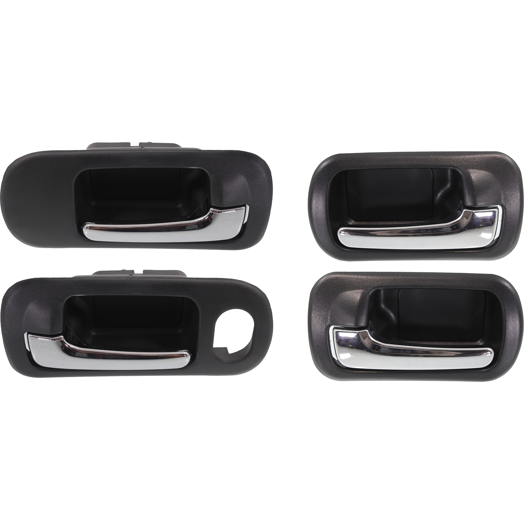 AM CIVIC 01-05 FRONT AND REAR DOOR HANDLE RH and LH Inside Chrome Black Sedan EX LX Hybrid Models SKU SET REPH491505-4 Partslink IDH010038 IDH010037 IDH010091 OEM 72620S5NC01ZA 72660S5NC01ZA 72