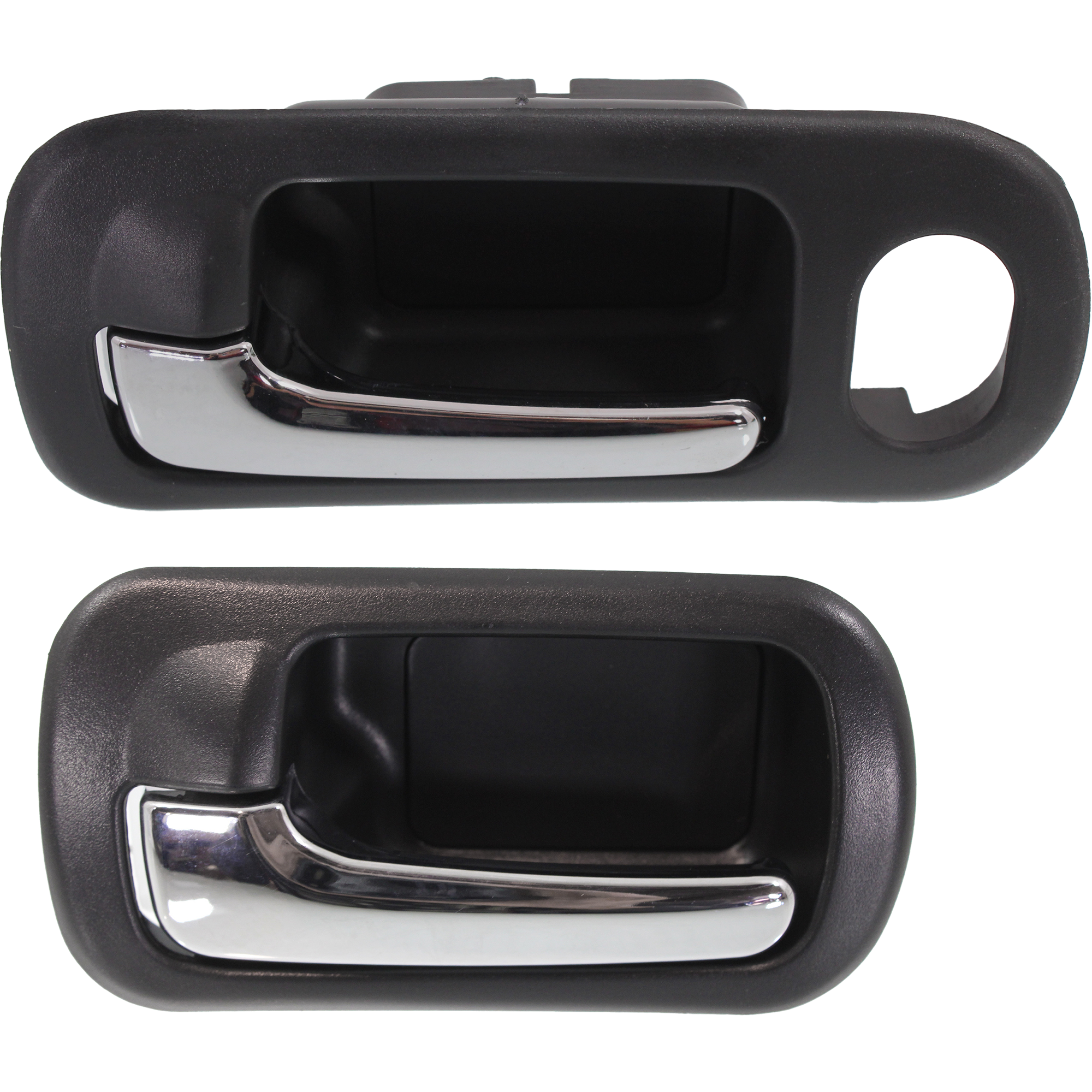 AM CIVIC 01-05 FRONT AND REAR INTERIOR DOOR HANDLE LH Black Bezel Chrome Lever Sedan EX LX Hybrid Models SKU SET REPH491506-2 Partslink IDH010037 IDH010091 OEM 72660S5NC01ZA 72161S5AA21ZA