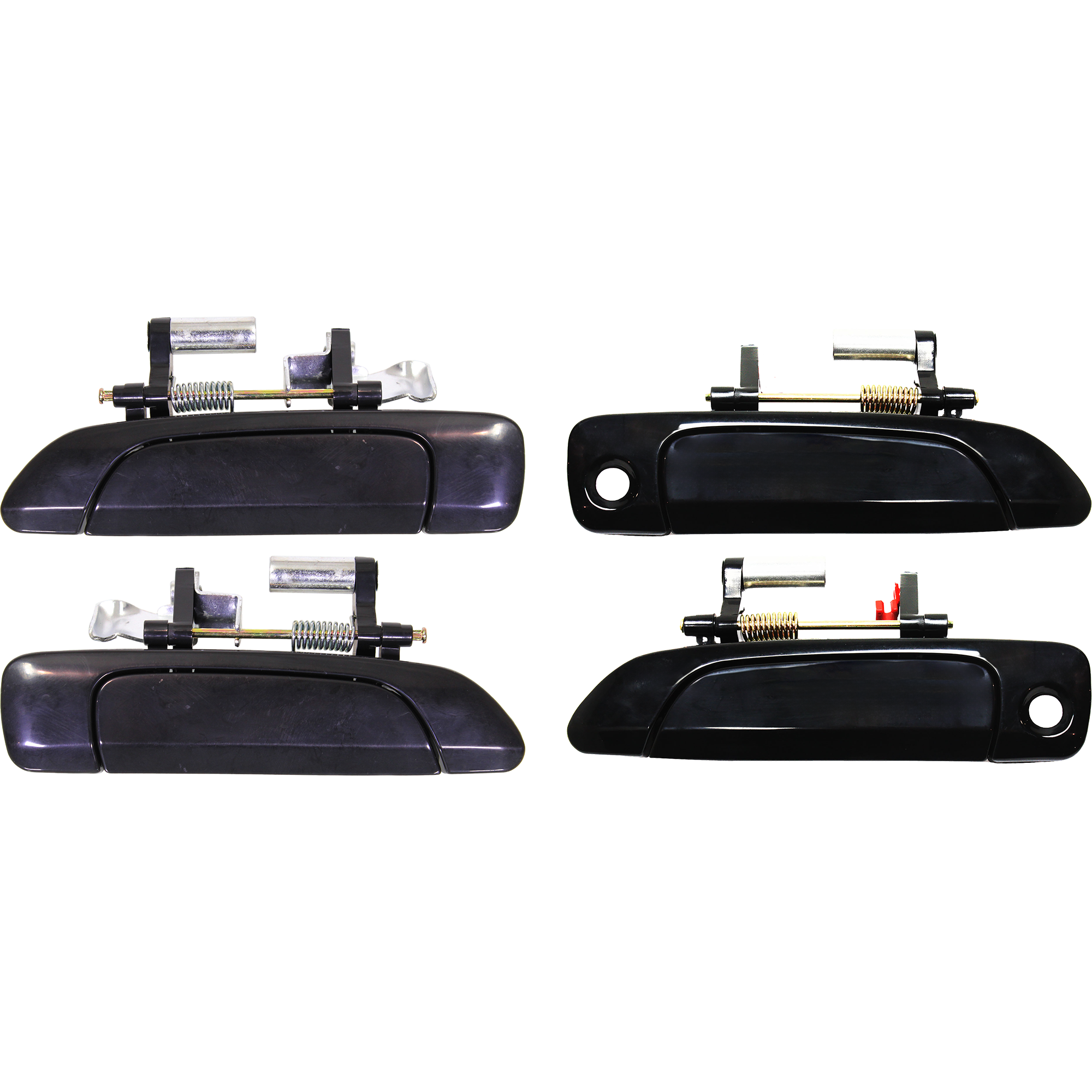 AM CIVIC 01-05 FRONT AND REAR DOOR HANDLE RH AND LH Set of 4 Outside Smooth Black Front w Keyhole Rear w o Keyhole SKU SET REPH491559-4 Partslink FDH010060 FDH010059 FDH010181 OEM 72640S5DA01-72680S5DA01-72140S