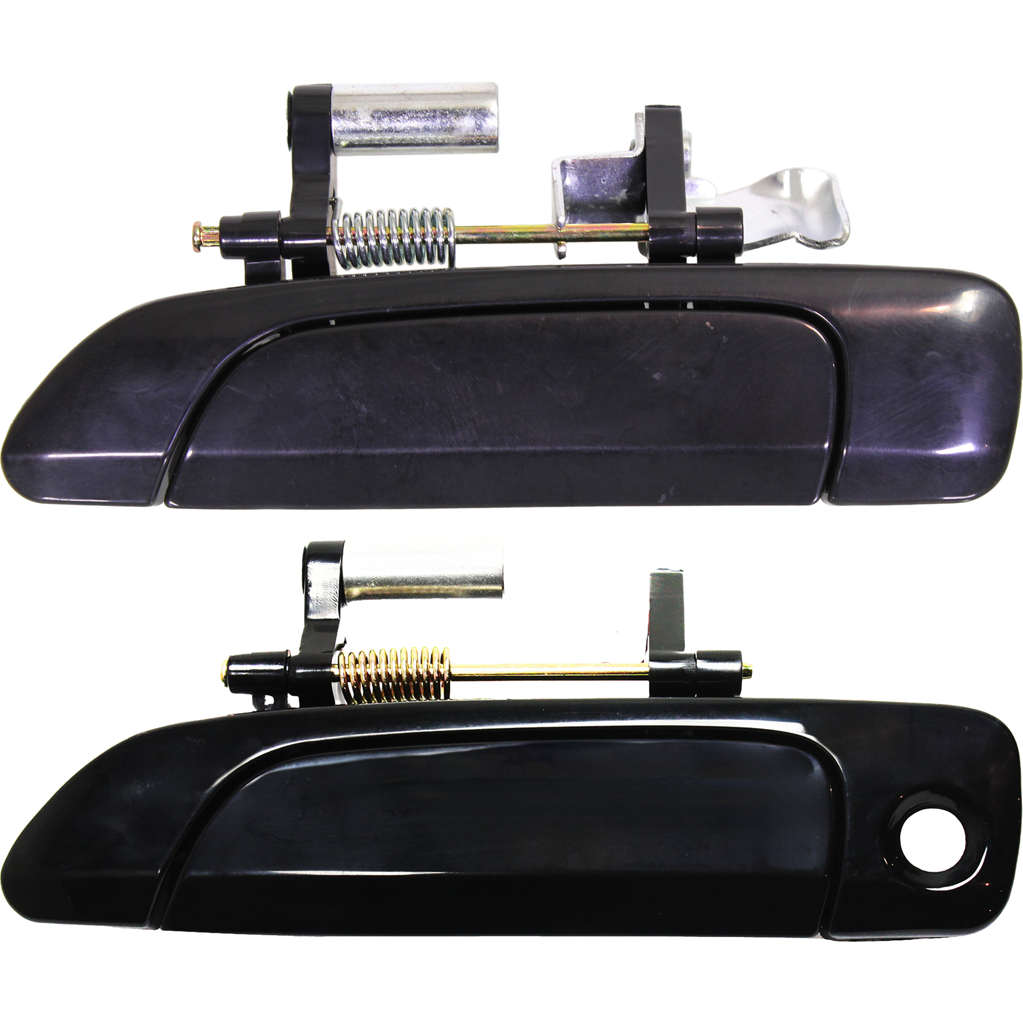AM CIVIC 01-05 FRONT AND REAR EXTERIOR DOOR HANDLE LH Smooth Black Set of 2 SKU SET REPH491560-2 Partslink FDH010059 FDH010181 OEM 72680S5DA01-72180S5DA02