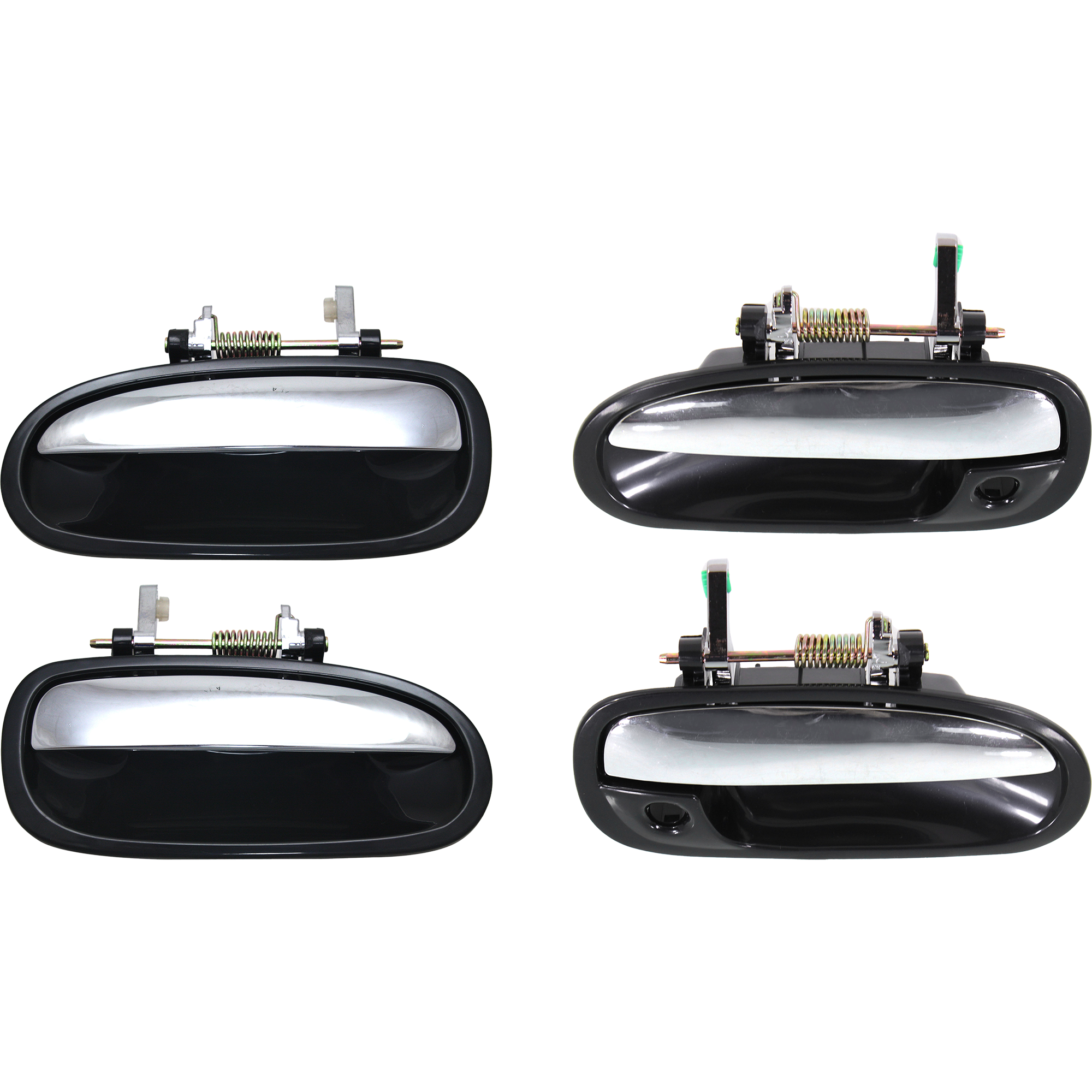 AM CIVIC 96-00 FRONT AND REAR DOOR HANDLE RH and LH Set of 4 Outside Chrome Lever+Black Housing SKU SET REPH491571-4 OEM 72140S01A01-72180S01A01-72640S