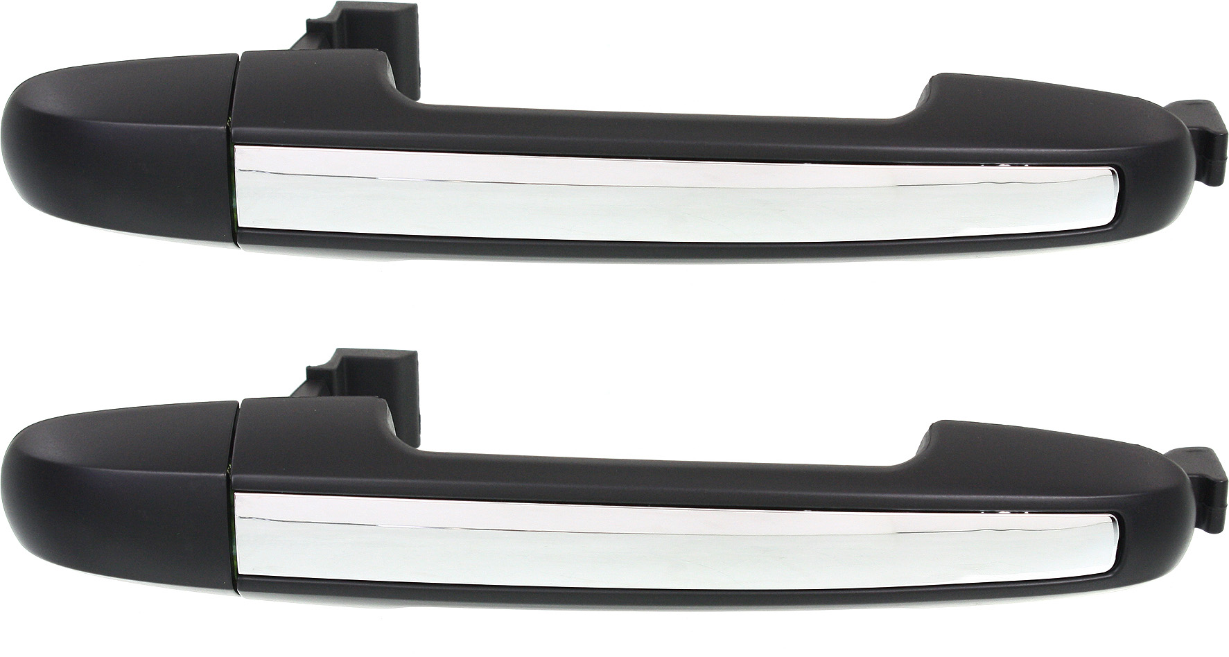 AM SONATA 06-10 REAR DOOR HANDLE RH AND LH Outside Black w Chrome Insert Plastic SKU SET REPH494730-2 OEM 826513K500-836523K020