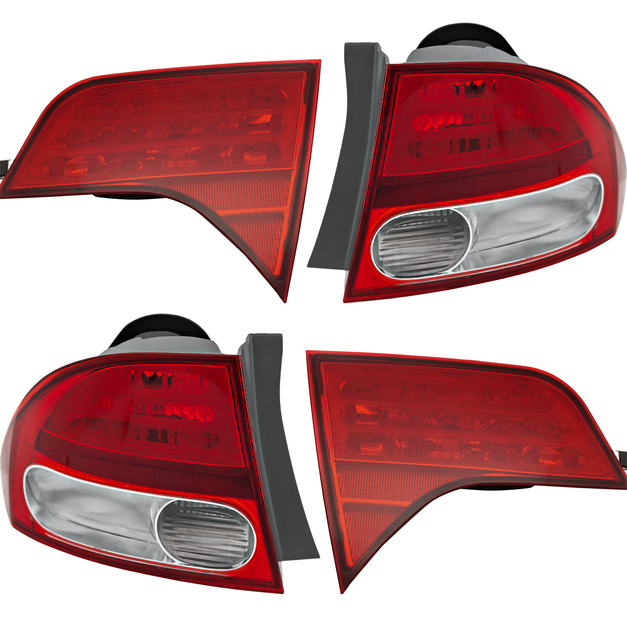 AM CIVIC 09-11 TAIL LAMP RH AND LH Inner and Outer Lens and Housing Sedan SKU SET REPH730133-4 Partslink HO2800167 HO2801166 HO2818138 HO2819138 OEM 33501SNAA51-33551SNAA51-34151S
