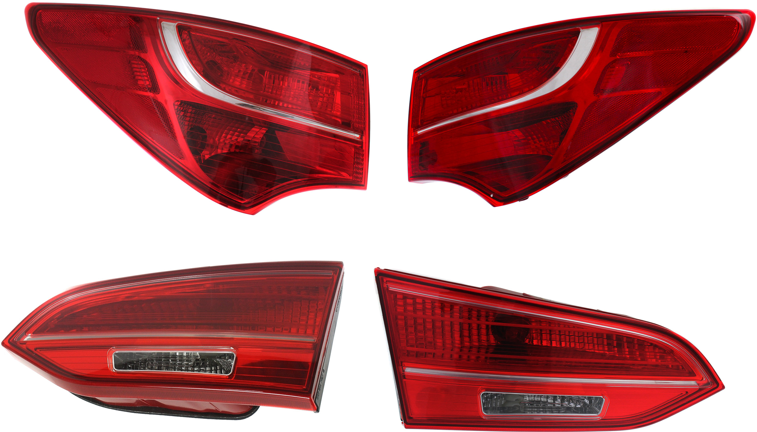 AM SANTA FE SPORT 13-14 TAIL LAMP RH AND LH Inner and Outer Assembly Halogen SKU SET REPH730141-4 Partslink HY2803120 HY2802120 HY2805123 HY2804123 OEM 924064Z000-924054Z000-924024Z0