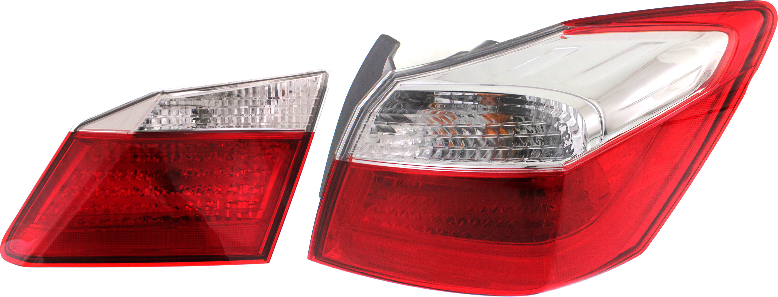 AM ACCORD 13-15 TAIL LAMP RH Inner and Outer Clear Red Lens SKU SET REPH730301-2 Partslink HO2803104 HO2805101 OEM 34150T2AA01-33500T2AA01