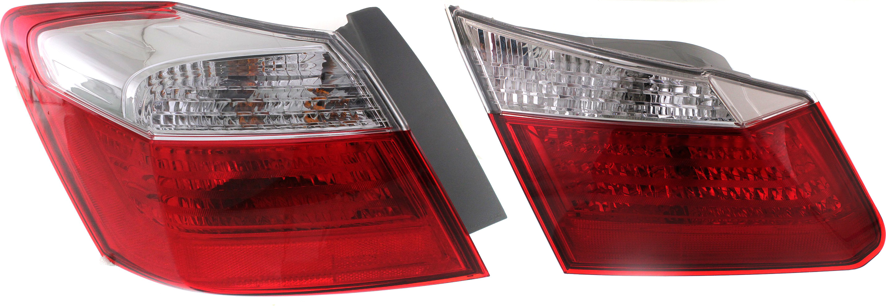 AM ACCORD 13-15 TAIL LAMP LH Inner and Outer Clear Red Lens SKU SET REPH730302-2 Partslink HO2802104 HO2804101 OEM 34155T2AA01-33550T2AA01