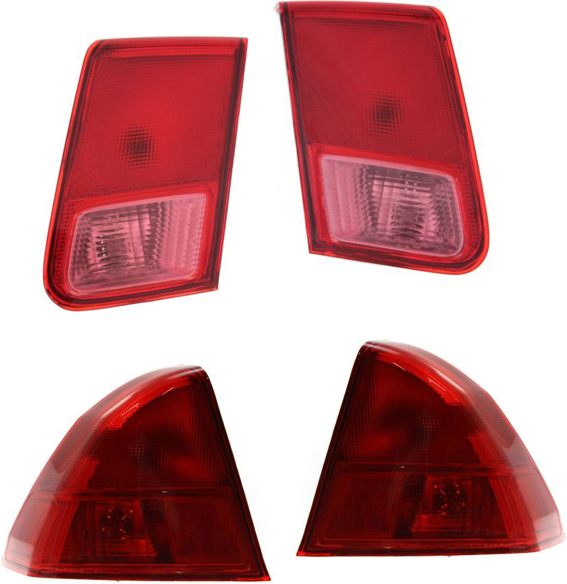 AM CIVIC 01-02 TAIL LAMP RH AND LH Inner and Outer Assembly Sedan SKU SET REPH730305-4 Partslink HO2801133 HO2800133 OEM 33501S5DA01-33551S5DA01-34156S
