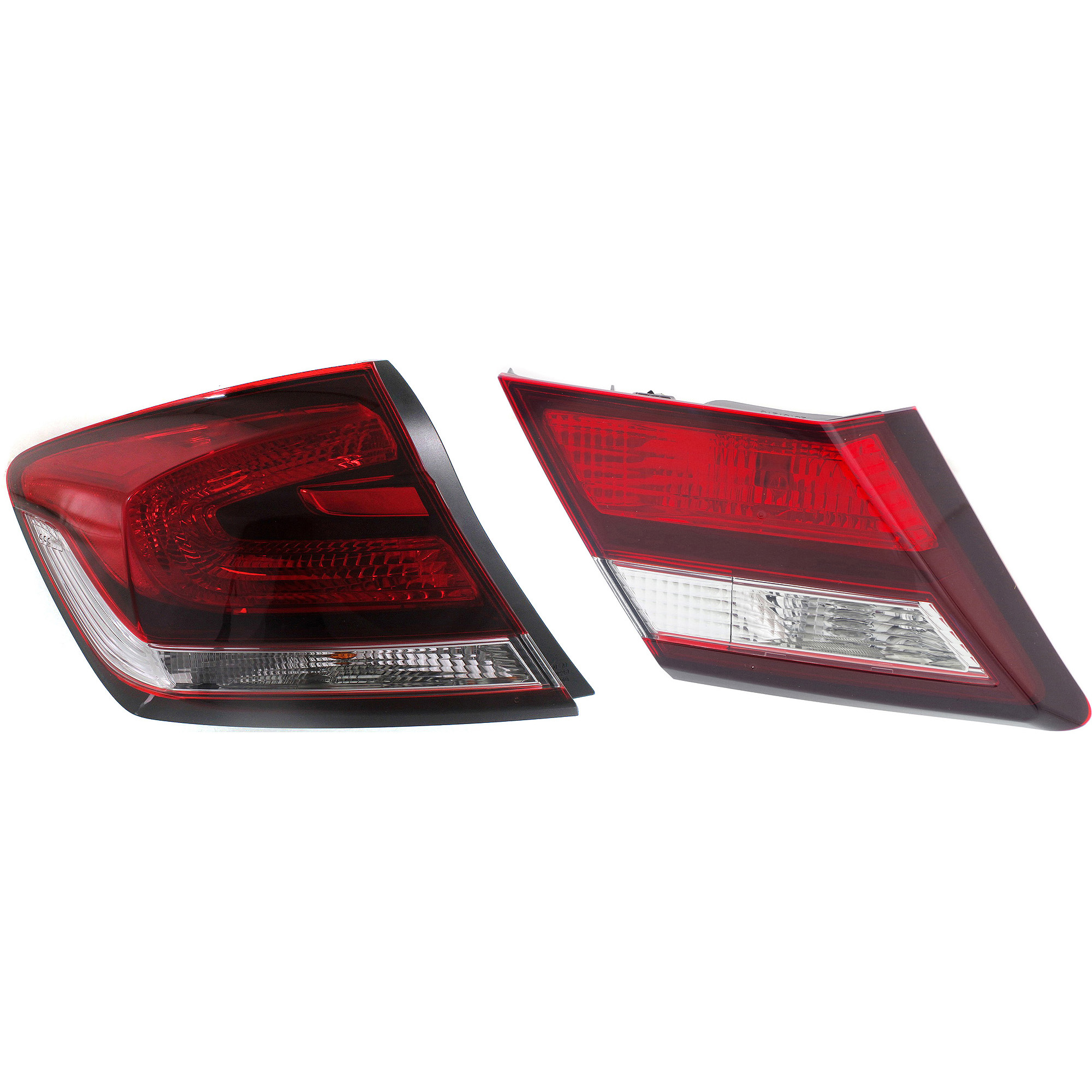 AM CIVIC 13-15 TAIL LAMP LH Inner and Outer Halogen Sedan CAPA SKU SET REPH730318Q Partslink HO2802105C HO2804102C OEM 33550TR0A51-34155TR0A51