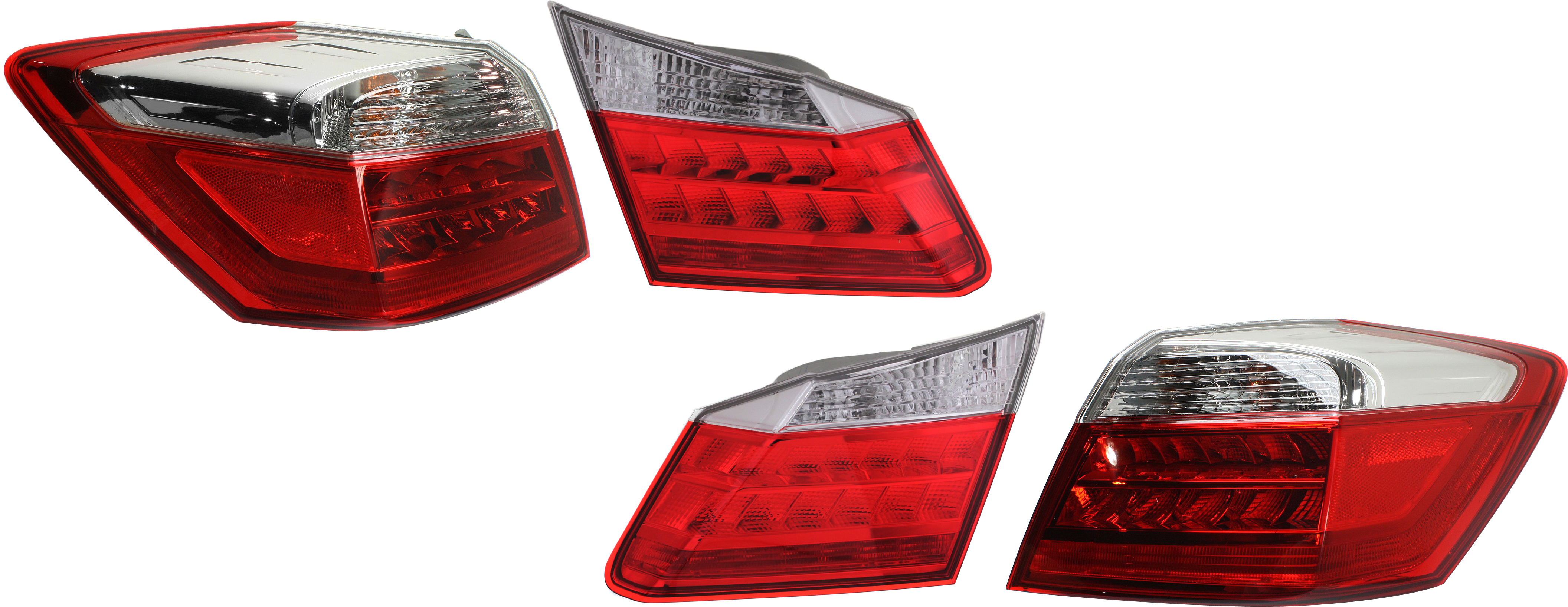 AM ACCORD 13-15 TAIL LAMP RH AND LH Set of 4 Inner and Outer Assembly EX L Touring Models Sedan SKU SET REPH730331-4 Partslink HO2805103 HO2804103 HO2803106 HO2802106 OEM 33500T2AA12-33550T2AA12-34150T