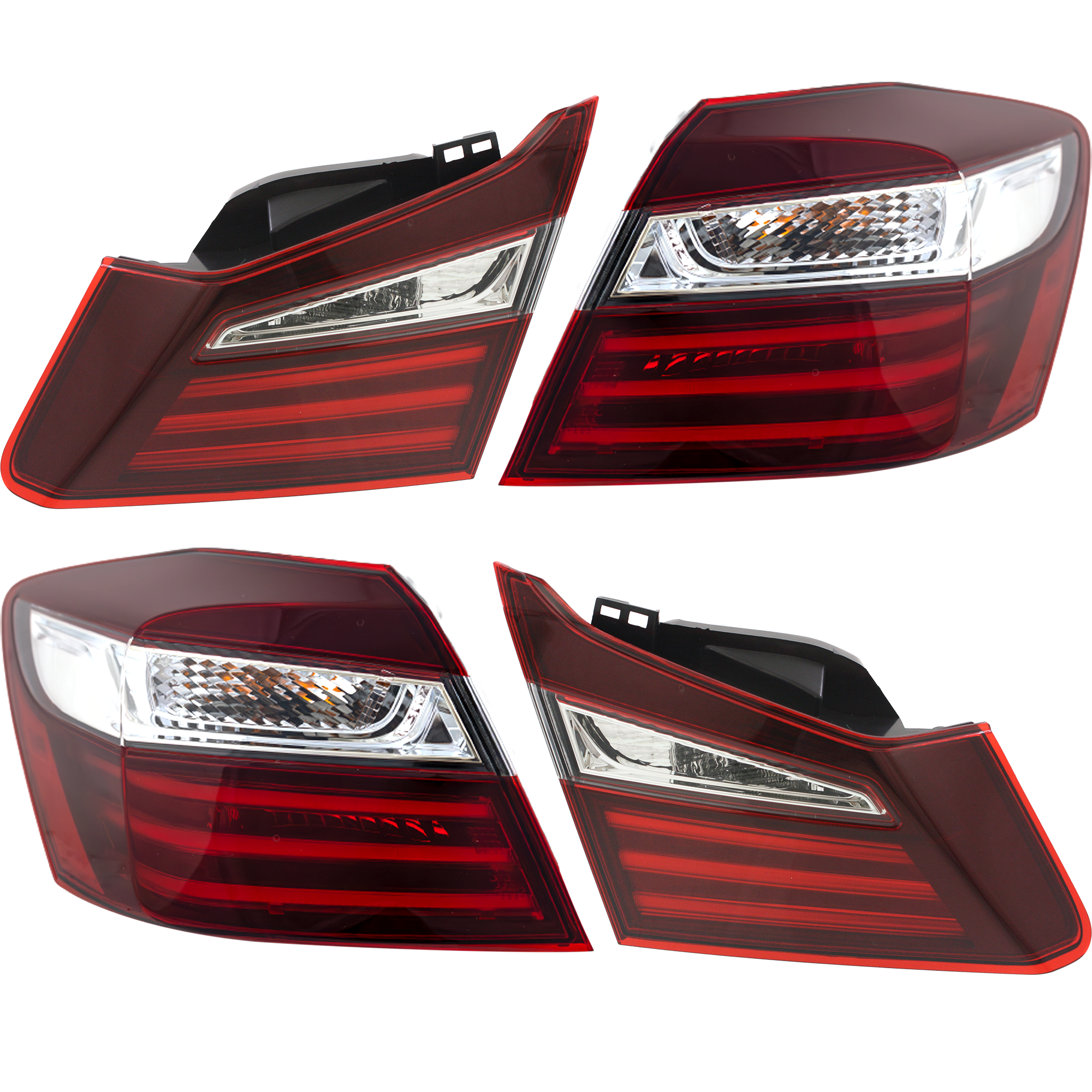AM ACCORD 16-17 TAIL LAMP RH AND LH Inner and Outer Assembly Exc. Hybrid Model Sedan CAPA SKU SET REPH730397Q 4 Partslink HO2802109C HO2803109C HO2804108C HO2805108C OEM 33500T2AA21-33550T2AA21-34150T