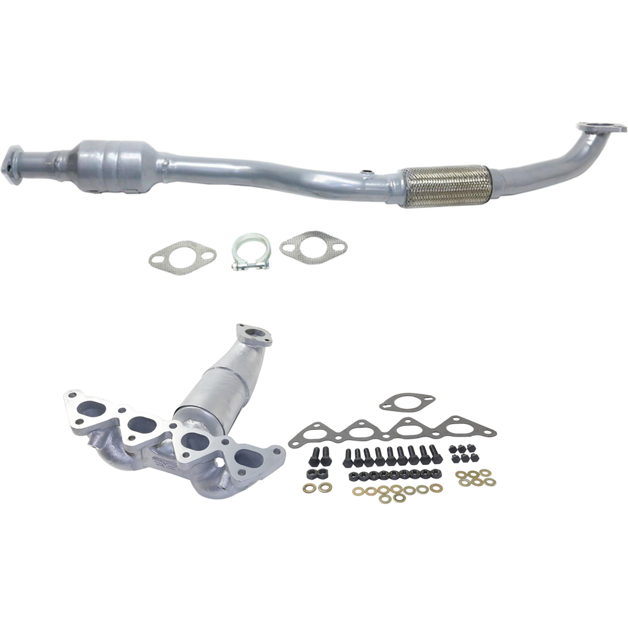 AM ELANTRA 04-06 FRONT OR REAR CATALYTIC CONVERTER RH=LH Set of 2-4 Cyl 2.0L Engine w Curved Inlet Includes Gasket and C Clamp SKU SET REPH960331 A