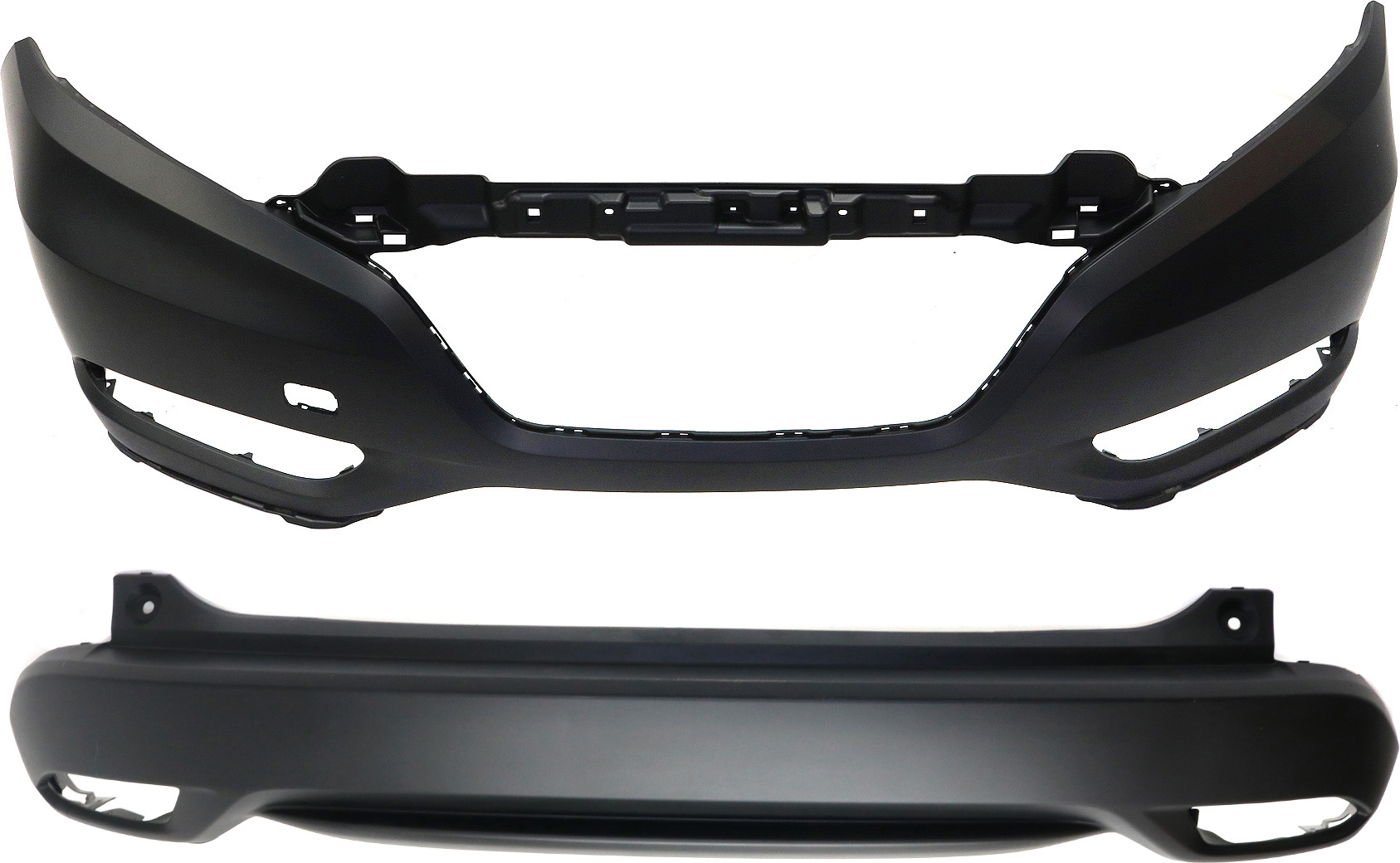 AM HR V 16-18 FRONT AND REAR BUMPER COVER SKU SET REPHD010303P 2 Partslink HO1000301 HO1100289 OEM 04711T7WA91ZZ 04715T7WA90