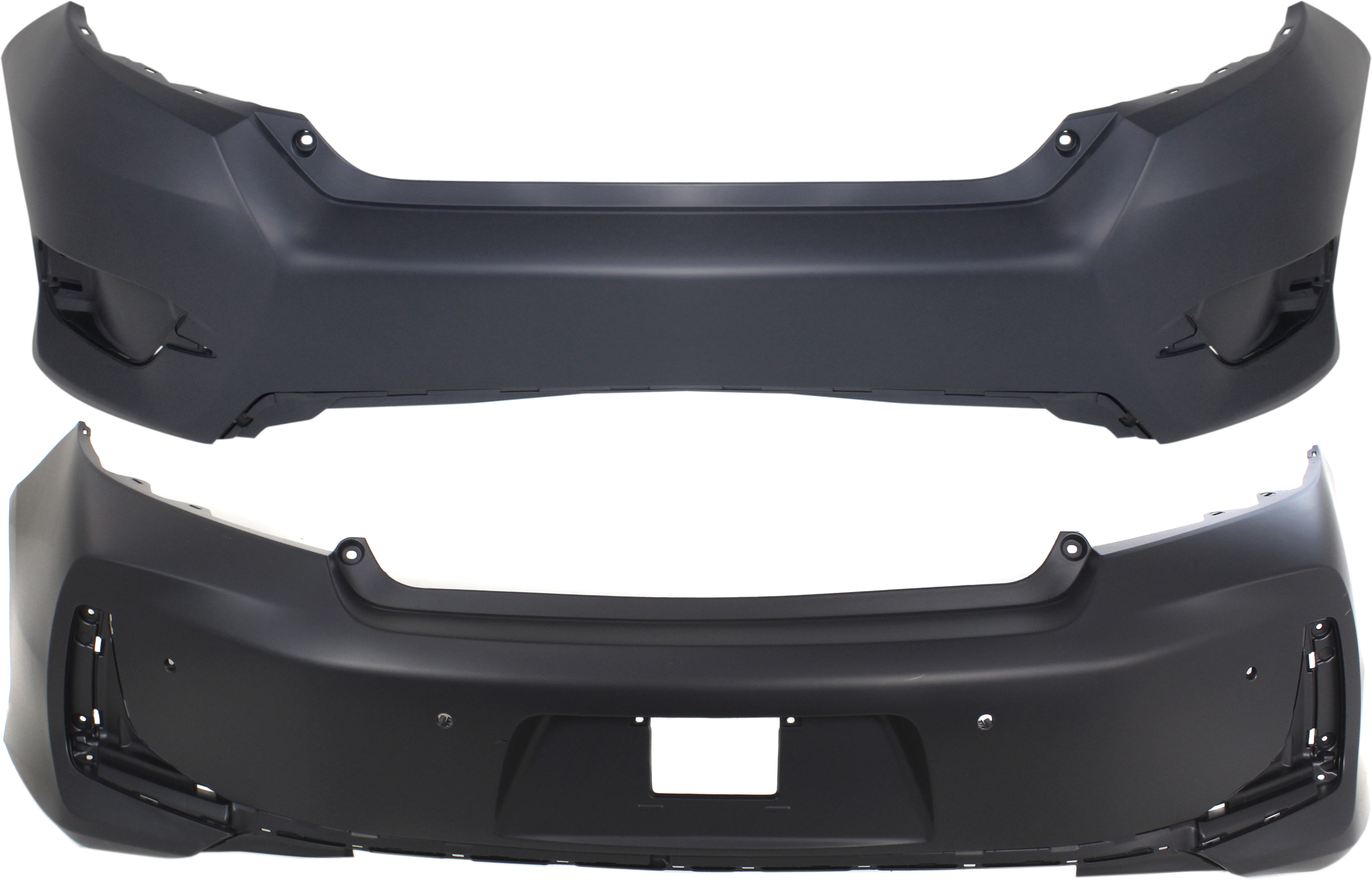 AM ACCORD 16-17 FRONT AND REAR BUMPER COVER Primed w Parking Aid Snsr Holes Coupe SKU SET REPHD010310P 2 Partslink HO1000305 HO1100295 OEM 71100T3LA60ZZ 71500T3LA60ZZ
