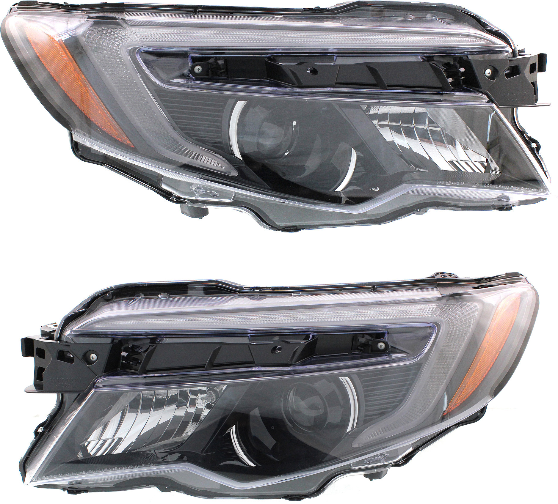 AM PILOT 16-18 RIDGELINE 17-20 HEAD LAMP RH AND LH Assembly Halogen w o auto dimming w auto on and off SKU SET REPHD100103 Partslink HO2502167 HO2503167 OEM 33100TG7A12-33150TG7A12