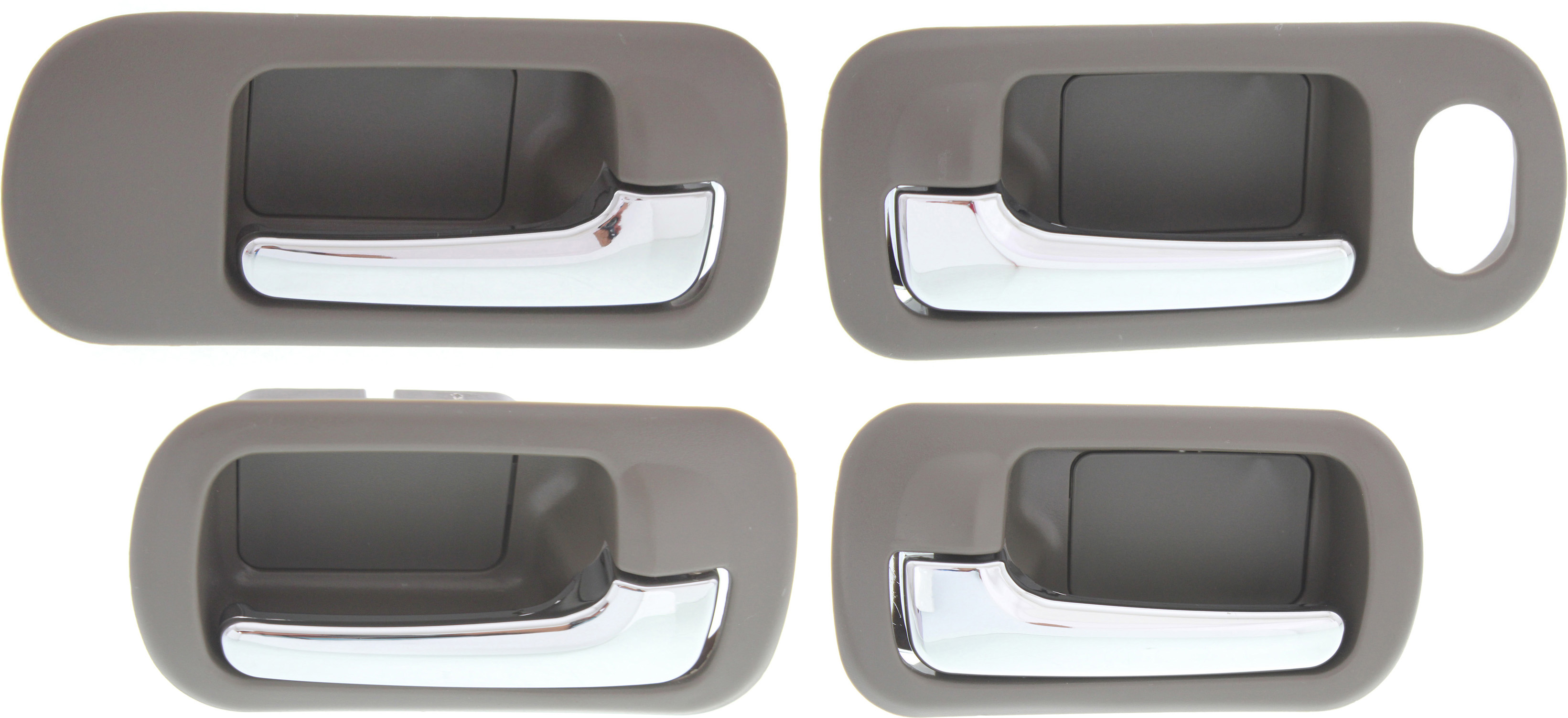 AM CIVIC 01-05 FRONT AND REAR INTERIOR DOOR HANDLE RH AND LH Brown bezel with chrome lever SKU SET REPHD462356-4 OEM 72120S5NC010-72160S5NC010-7262