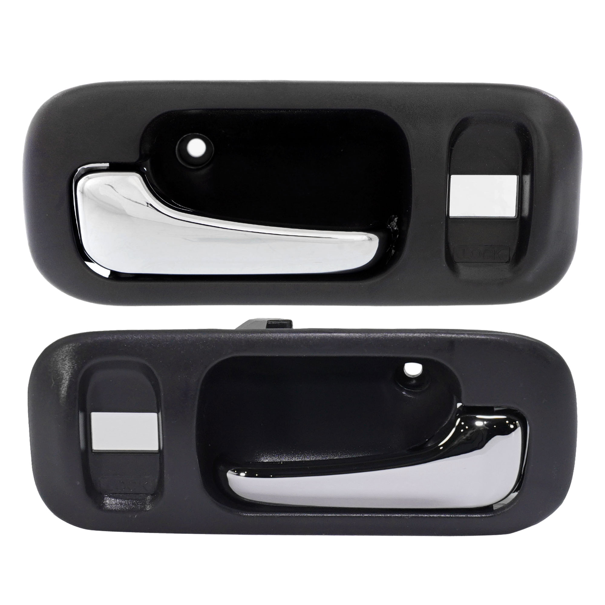 AM ODYSSEY 95-98 CR V 97-01 FRONT DOOR HANDLE RH and LH Inside Chr Lvr+Deep Gry Housing Plas w Lock Hole SKU SET REPHD462363 OEM 72124S10A11ZA PFM 72124SX0003Z