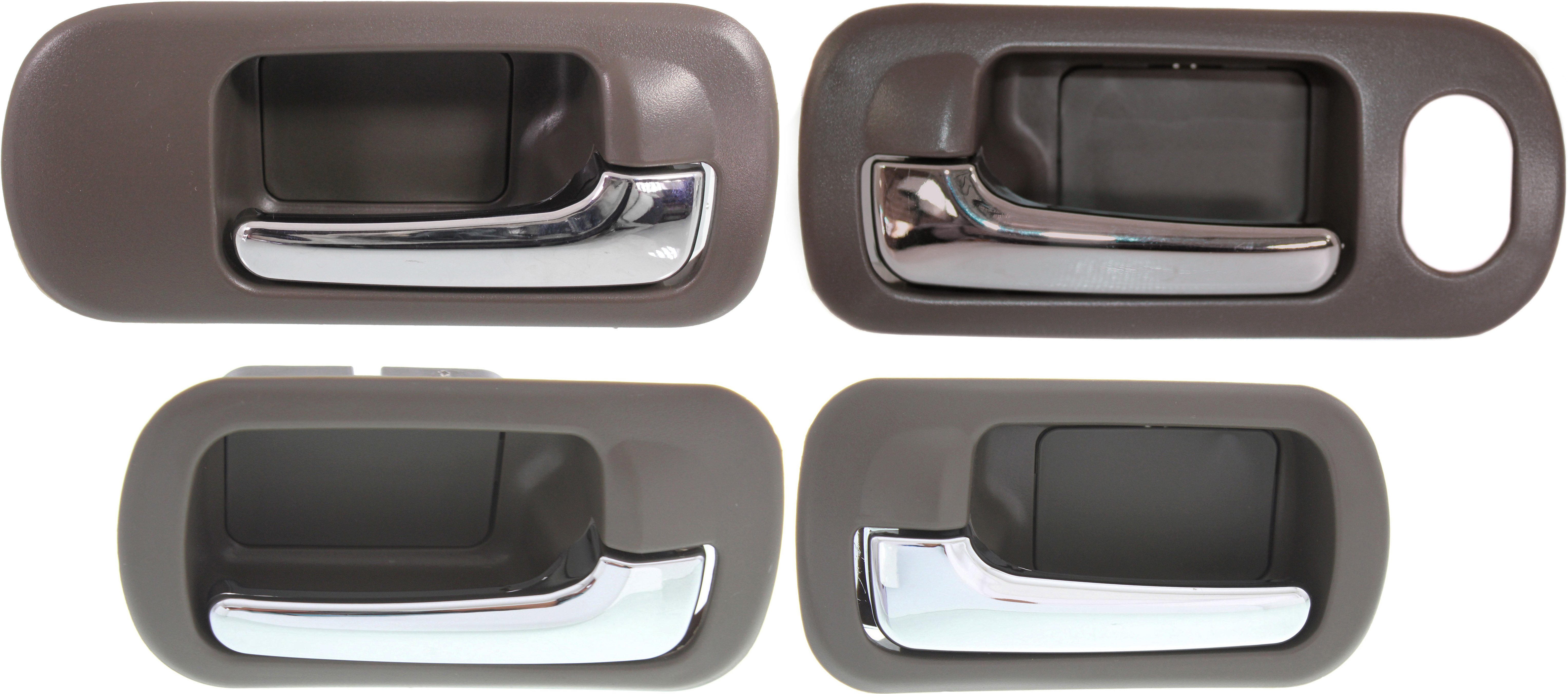 AM CIVIC 01-05 FRONT AND REAR INTERIOR DOOR HANDLE RH AND LH Brown bezel with chrome lever SKU SET REPHD491327-4 OEM 72120S5NC01ZB 72161S5AA21ZB 72