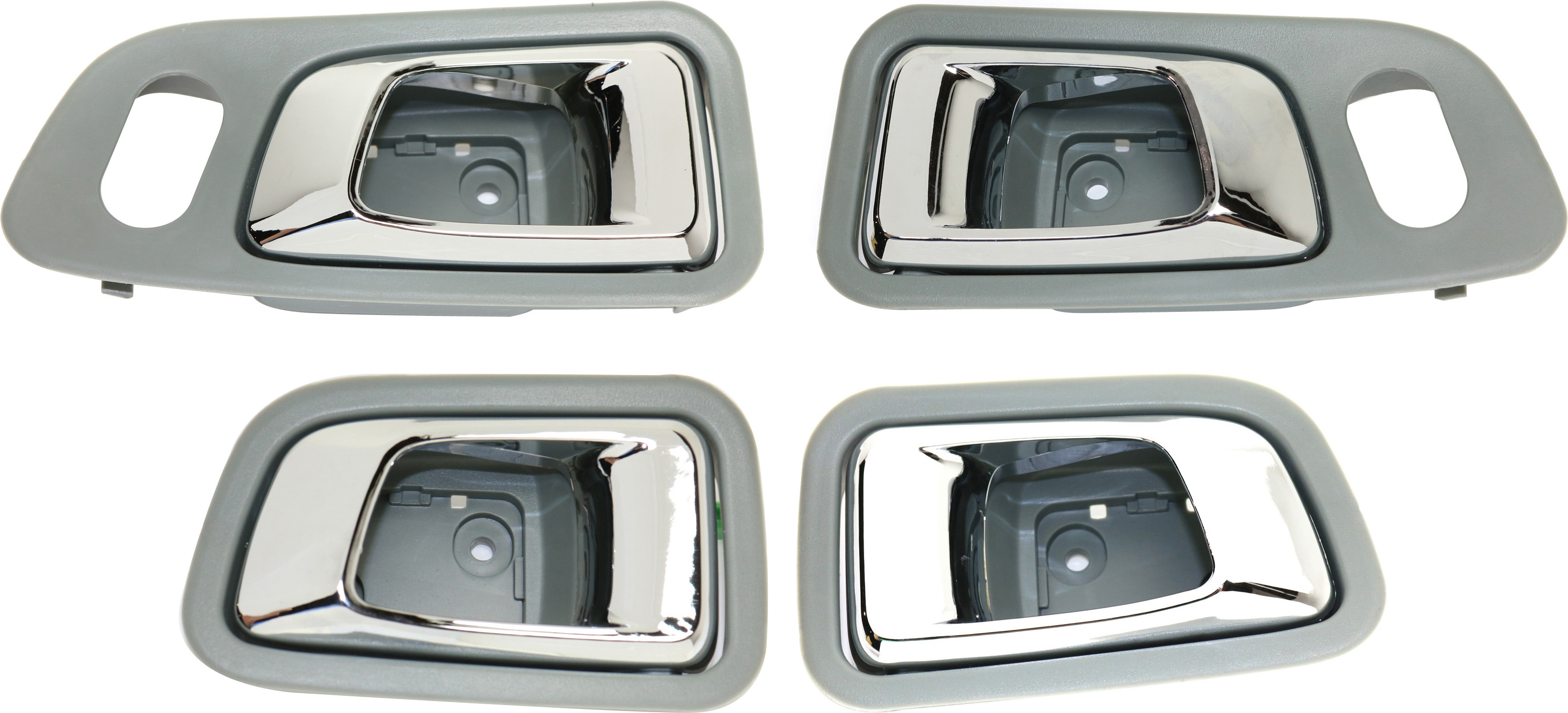 AM PILOT 03-08 INTERIOR DOOR HANDLE Set of 4 Front and Rear RH and LH Green bezel with chrome lever SKU SET REPHDA462109-4 OEM 72620S9VA01ZA 72660S9VA01ZA 72