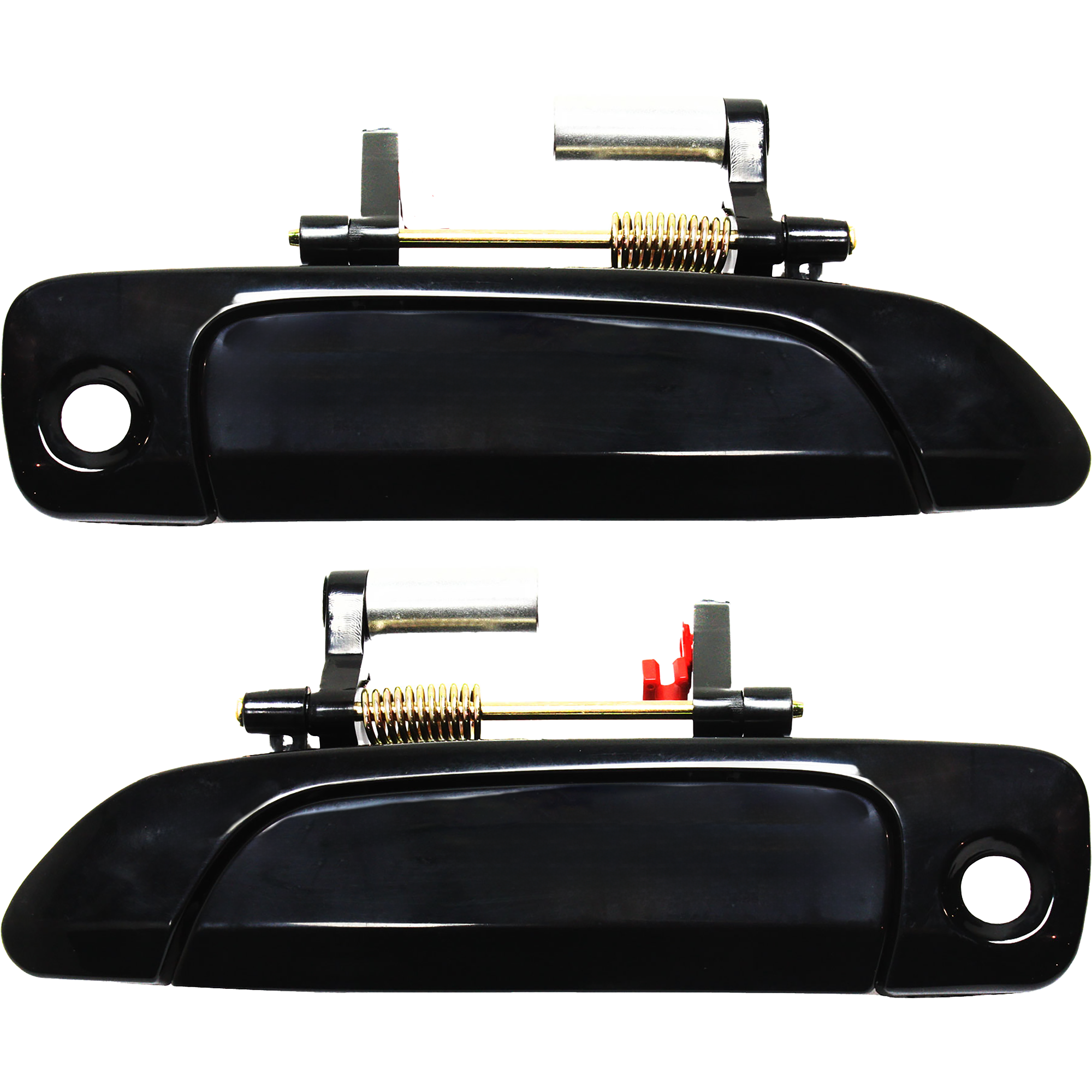 AM CIVIC 01-05 FRONT EXTERIOR DOOR HANDLE RH AND LH Smooth Black w Keyhole SKU SET REPHO462105 Partslink FDH010181 OEM 72140S5DA02-72180S5DA02