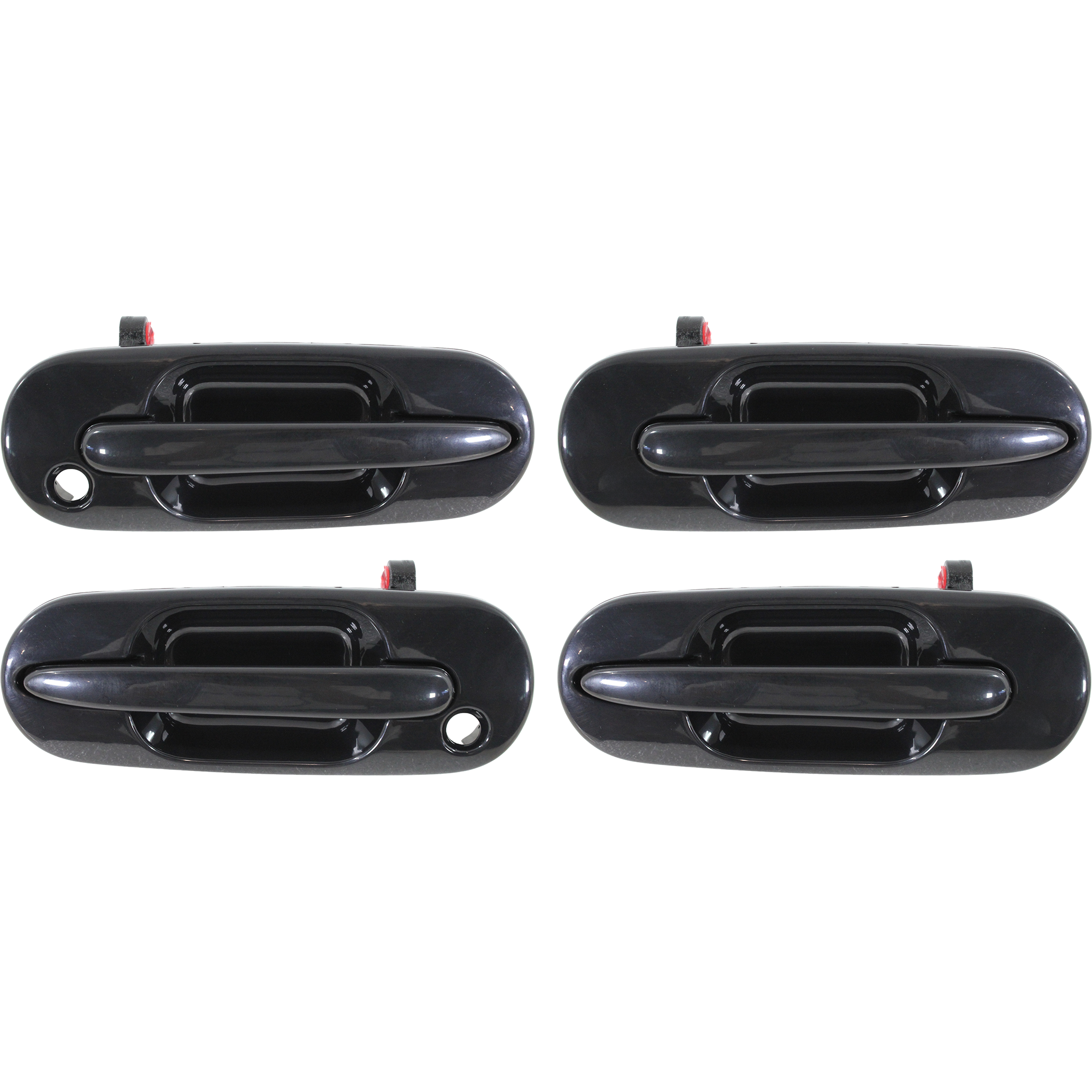 AM CR V 97-01 EXTERIOR FRONT AND REAR DOOR HANDLE RH AND LH Smooth Black SKU SET REPHO462125-4 Partslink HO1311113 HO1310113 HO1521105 HO1520105 OEM 72140ST0003-72180ST0003-72640S
