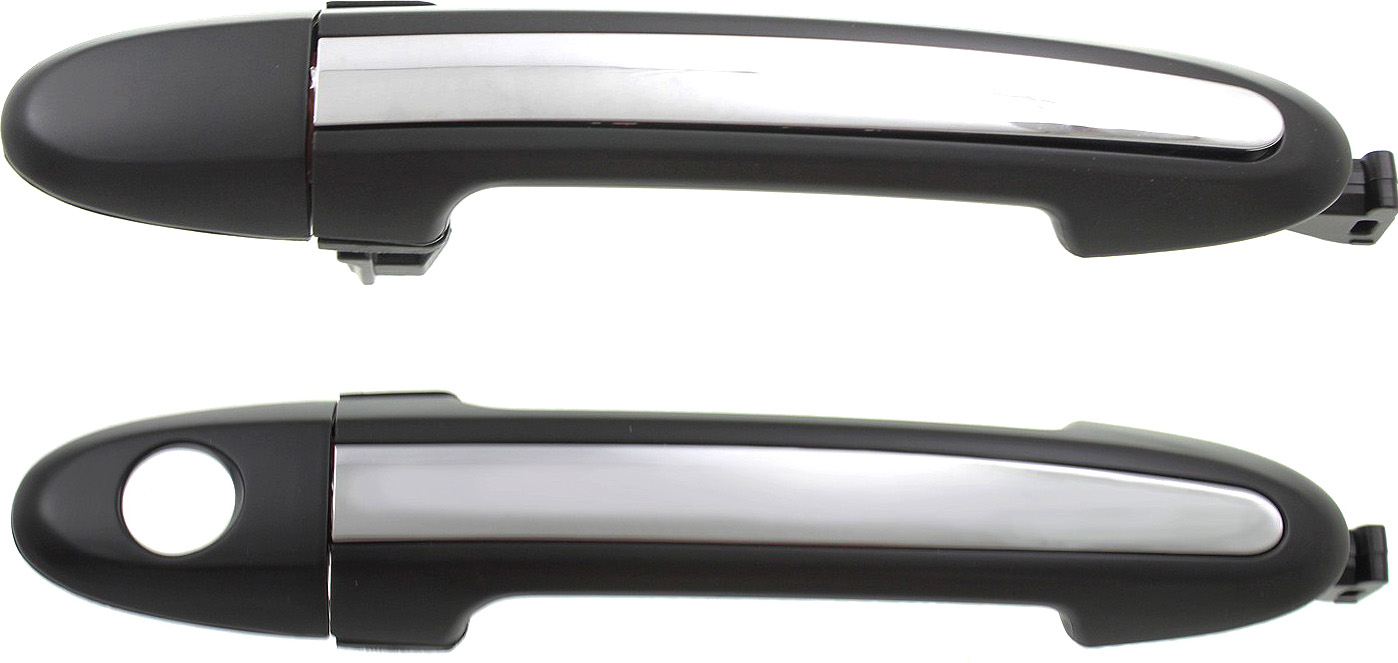 AM SANTA FE 07-12 FRONT EXTERIOR DOOR HANDLE RH AND LH Black w Chrome Insert w o Keyhole SKU SET REPHY462135C OEM 826512B000 PFM