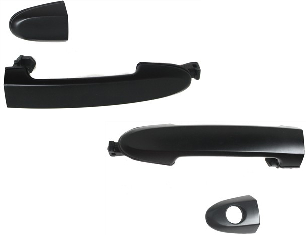 AM SANTA FE 07-12 FRONT EXTERIOR DOOR HANDLE RH AND LH Primed Black w o Keyhole SKU SET REPHY462139 Partslink FDH010231 OEM 826522B010-826512B000-826522B0