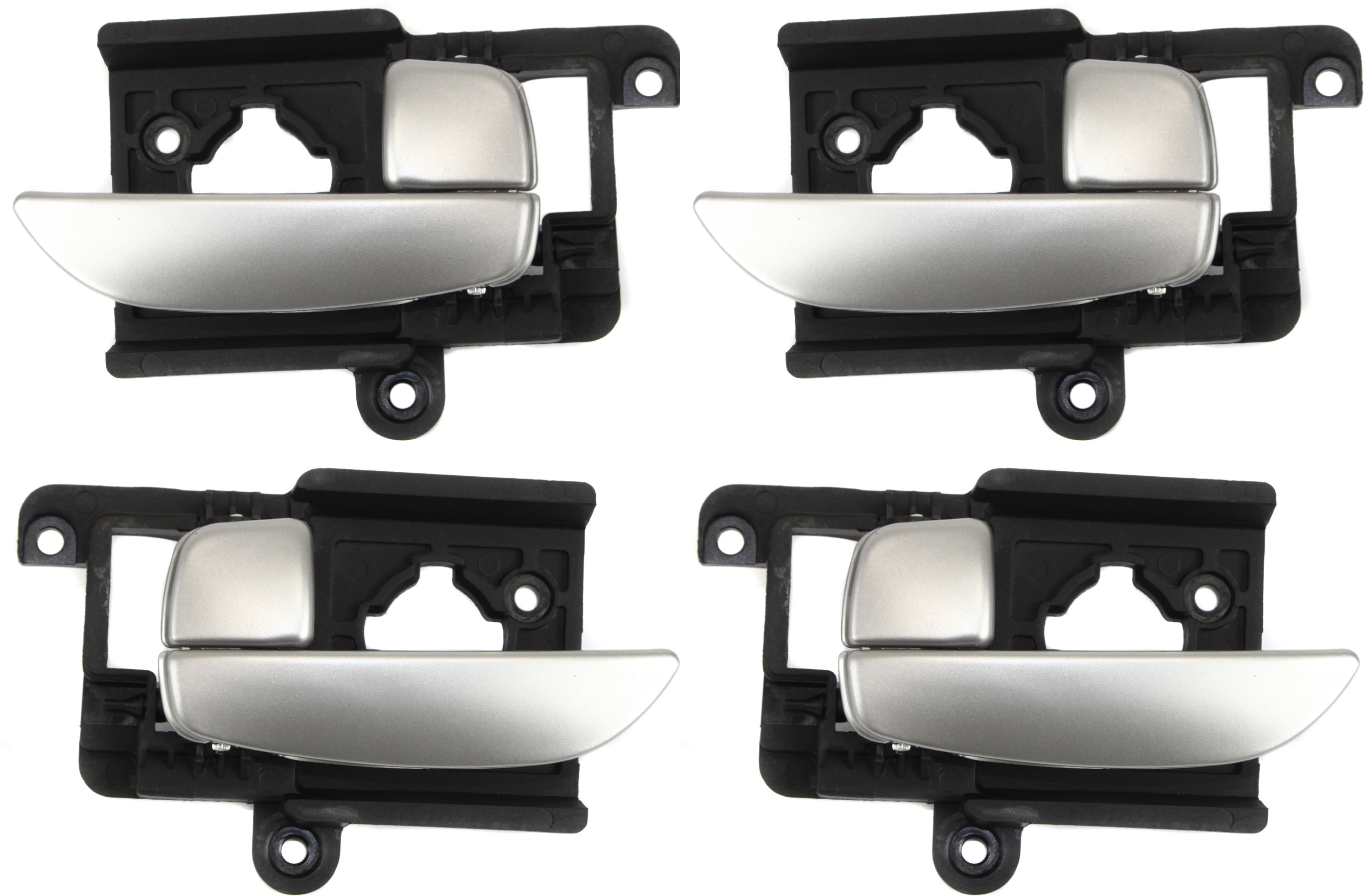 AM ELANTRA 07-10 INTERIOR DOOR HANDLE Set of 4 Front and Rear RH and LH Painted Silver Lever Sedan SKU SET REPHY462165-4 Partslink HY1353130 HY1352130 OEM 826202H000S4-826102H000S4