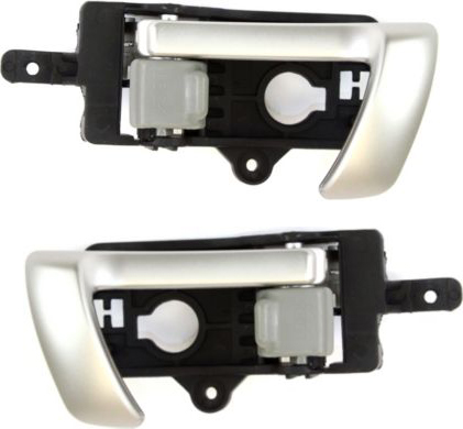 AM SANTA FE 07-07 FRONT DOOR HANDLE RH and LH Inside Silver Lever Gray Knob =REAR SKU SET REPHY462169 Partslink HY1353132 HY1352132 OEM 826202B0101D 826102B0101D
