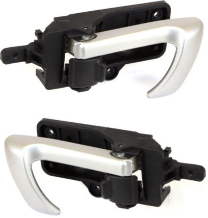 AM SANTA FE 07-12 FRONT DOOR HANDLE RH AND LH Inside Silver Lever Black Knob =REAR SKU SET REPHY462171 Partslink HY1353133 HY1352133 OEM 826202B000HZ 826102B000HZ