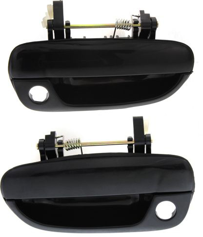 AM ACCENT 06-06 FRONT EXTERIOR DOOR HANDLE RH AND LH Smooth Black Plastic w Keyhole Hatchback Sedan SKU SET REPHY462173 Partslink HY1311101 HY1310101 OEM 8266025000CA 8265025000CA