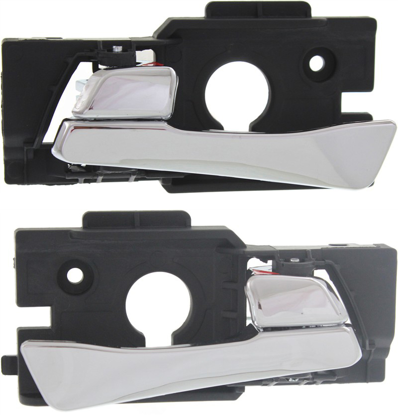 AM ACCENT 12-17 FRONT INTERIOR DOOR HANDLE RH AND LH Metal Grain Finish Chrome Plastic Hatchback Sedan SKU SET REPHY462187 Partslink HY1353141 HY1352141 OEM 826201R010CR 826101R010CR