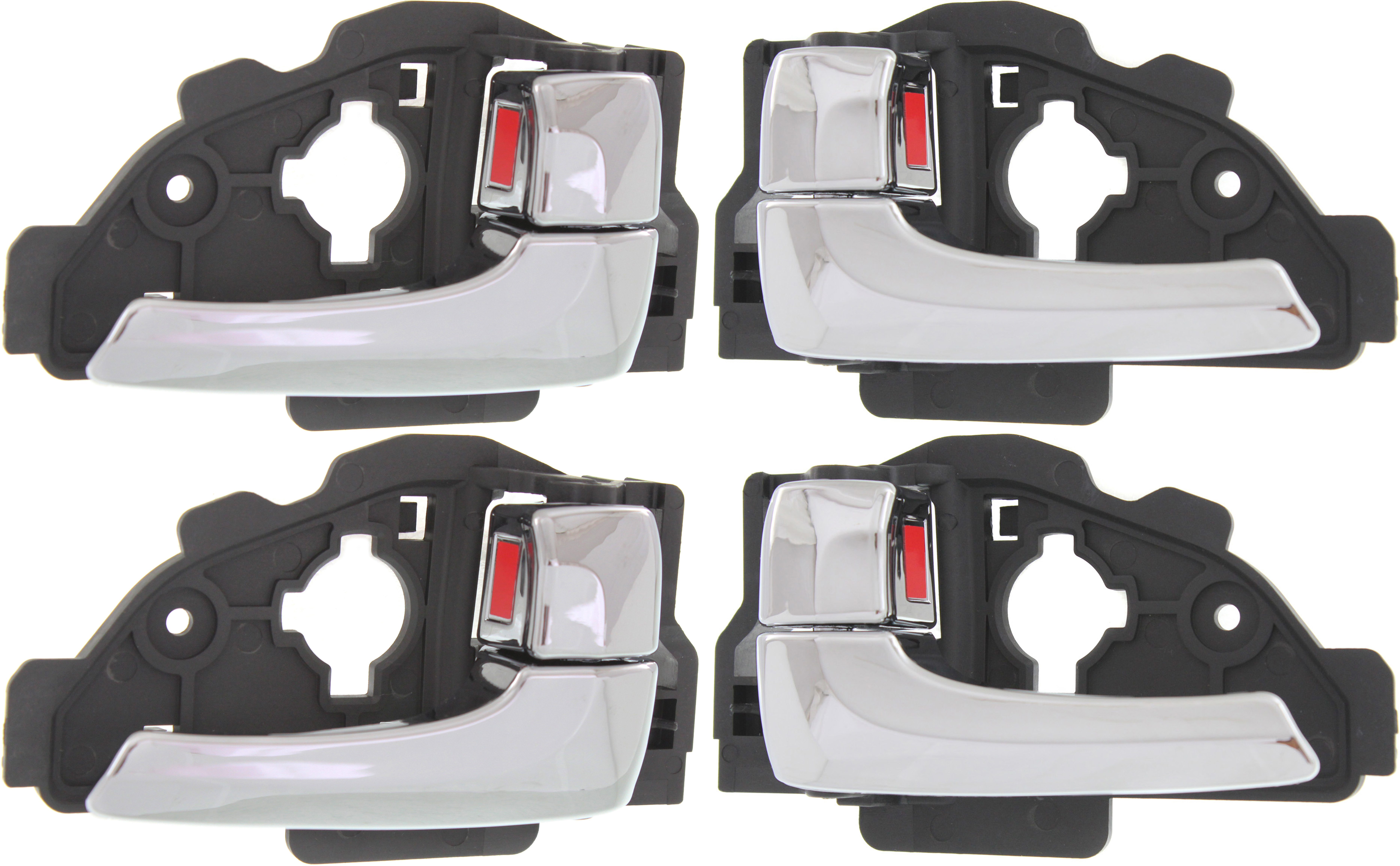 AM TUCSON 10-15 INTERIOR DOOR HANDLE Set of 4 Front and Rear RH and LH All Chrome Plastic SKU SET REPHY462195-4 OEM 826202S020SAS PFM 826102S020SA