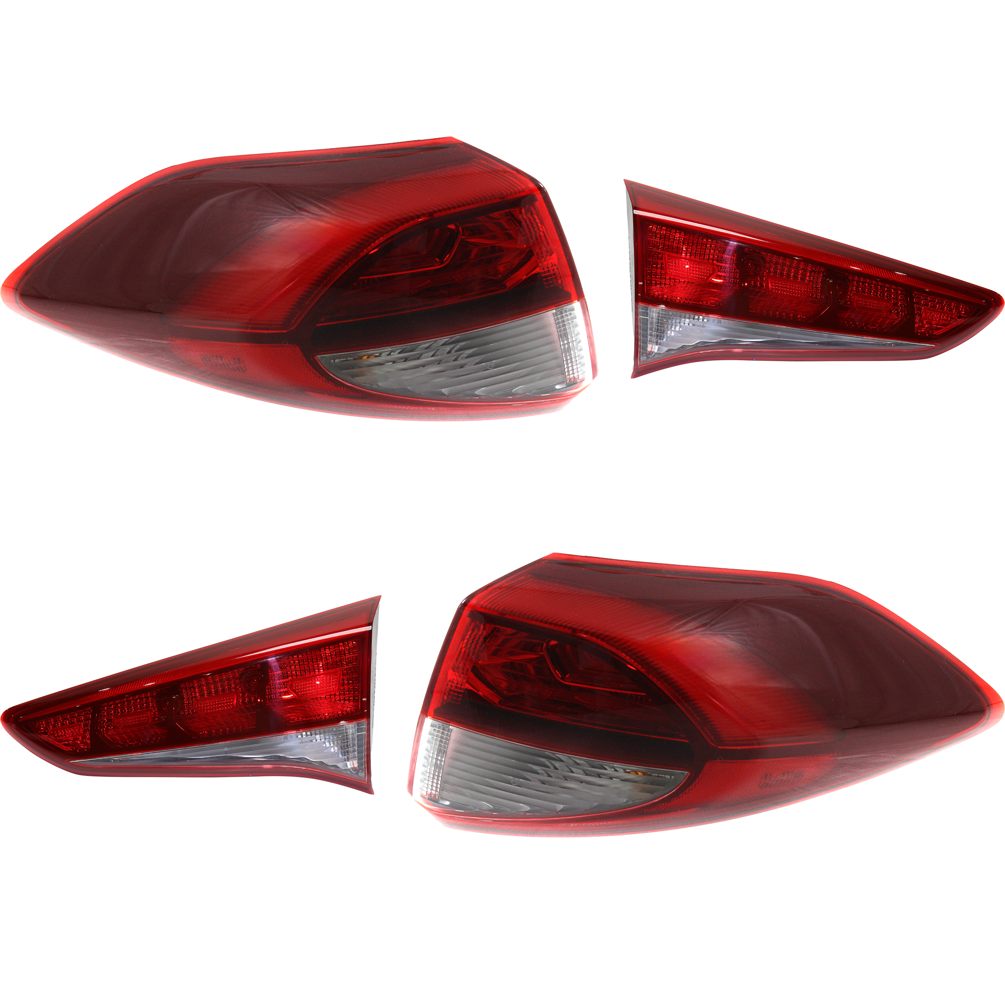 AM TUCSON 16-18 TAIL LAMP RH AND LH Inner and Outer Assembly Halogen SKU SET REPHY730108-4 Partslink HY2802135 HY2803135 HY2804137 HY2805137 OEM 92401D3010-92402D3010-92403D30