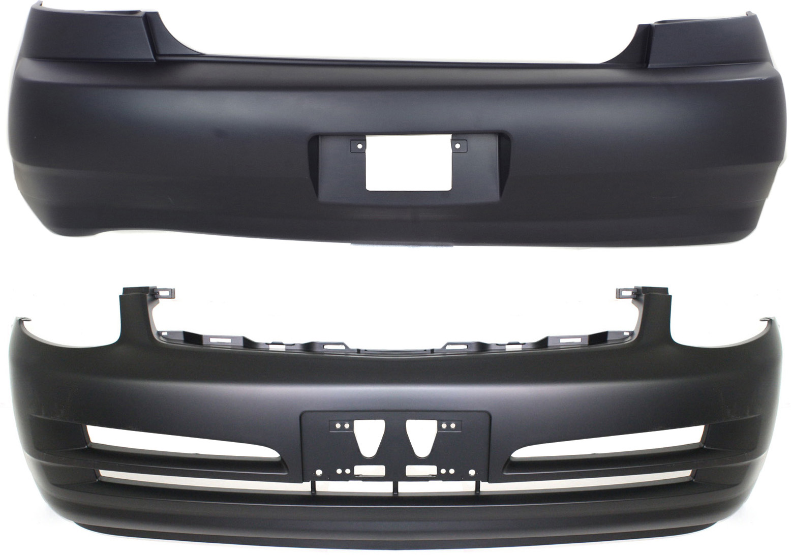 AM G35-03-03 FRONT AND REAR BUMPER COVER Primed Sedan SKU SET REPI010301P 2 Partslink IN1000120 IN1100121 OEM 62022AM625-85022AC125