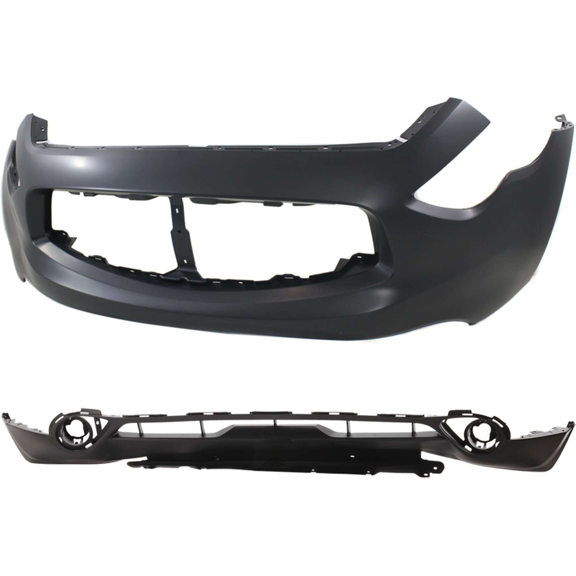 AM FX35-09-10 FRONT BUMPER COVER Upper and Lower Upper Primed Lower Textured w o Navigation System and mounting bracket s w o parking aid sensor holes SKU SET REPI010330 A
