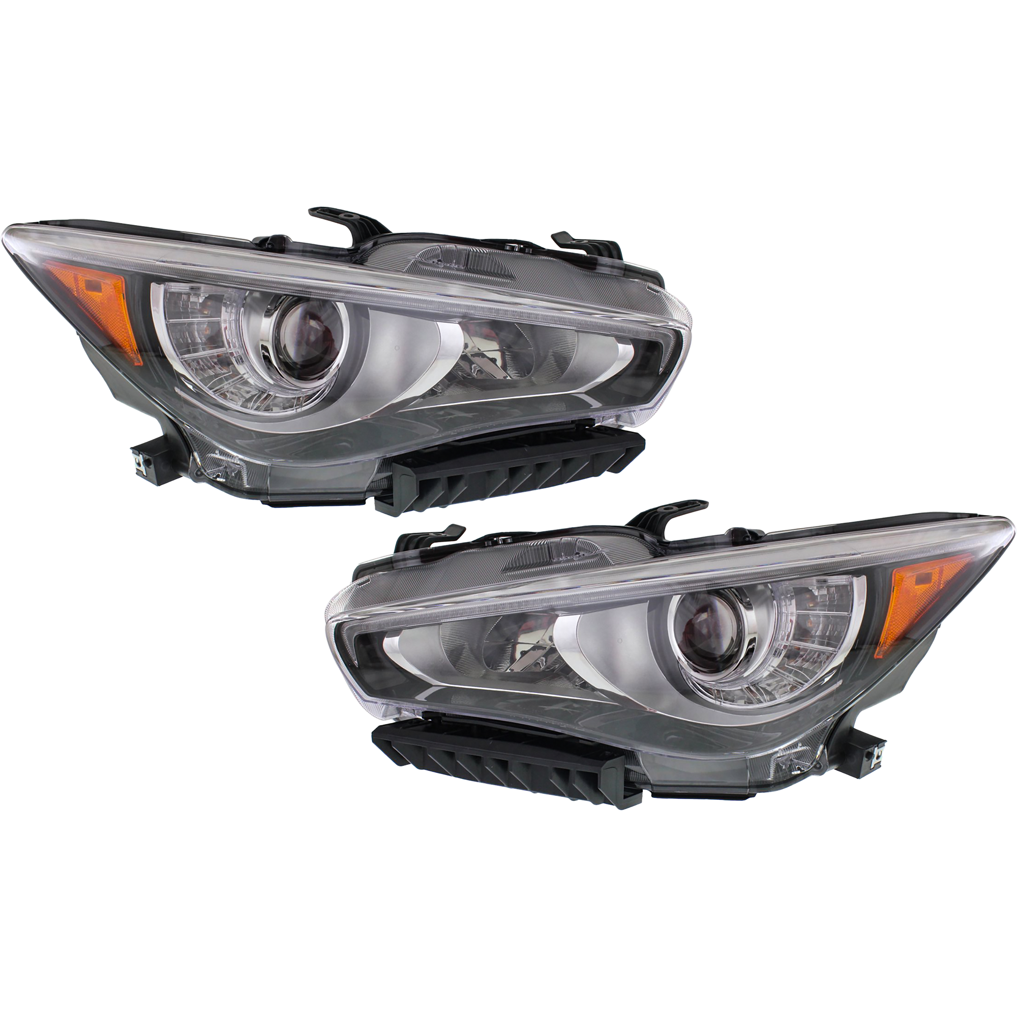 AM Q50-14-17 HEAD LAMP RH AND LH Assembly LED w o Adaptive Headlights CAPA SKU SET REPI100173Q Partslink IN2503157C IN2502157C OEM 260104HB0B 260604HB0B