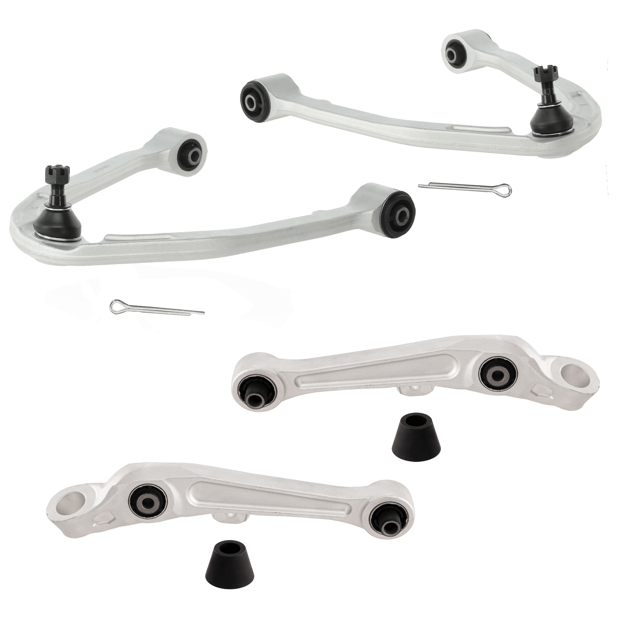 AM G35-350Z 03-04 FRONT CONTROL ARM RH AND LH Upper and Lower Frontward Without Ball Joint Set of 4 SKU SET REPI281507 A OEM 54500AM601-54501AM601-54524AL5