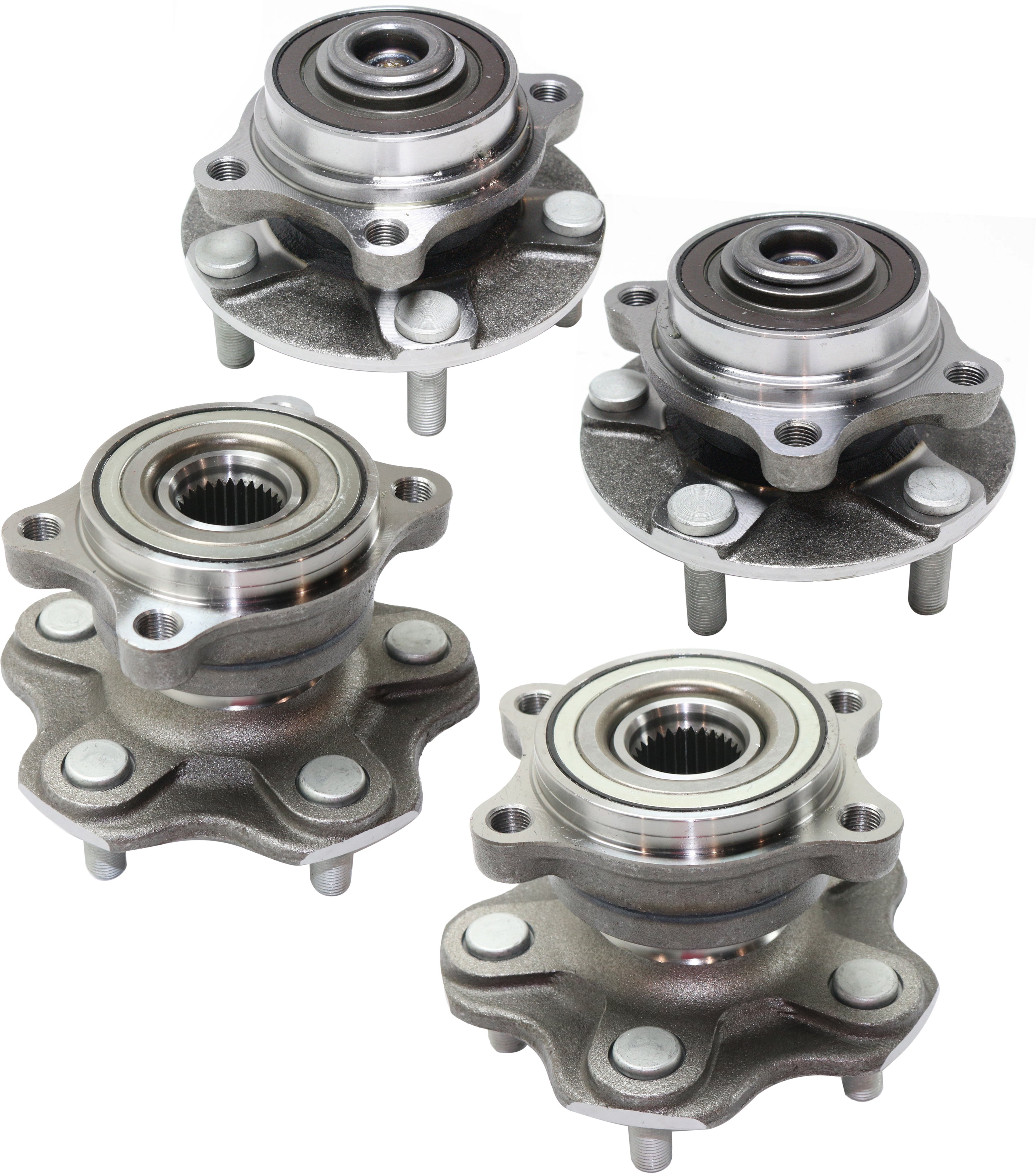 AM 350Z 03-09 G35-03-07 FRONT AND REAR HUB ASSEMBLY RH AND LH 5 Studs 5 x 4.5 in. Bolt Pattern SKU SET REPI283704-4 OEM 40202AL56C 43202AG000-43210AL5