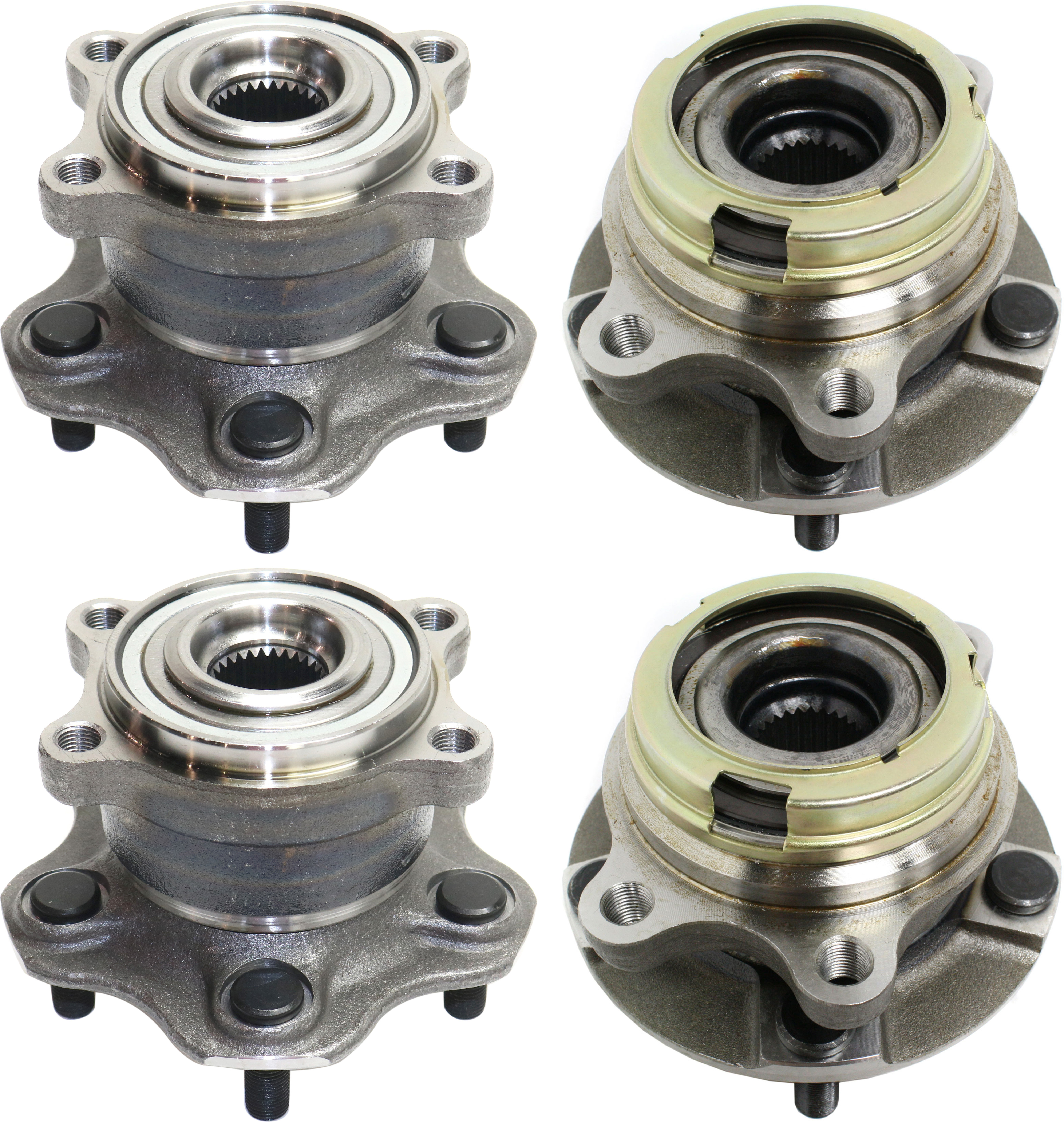 AM M35-06-07 FRONT AND REAR HUB ASSEMBLY RH AND LH 5 Studs 5 x 4.5 in. Bolt Pattern AWD SKU SET REPI283705-4 OEM 40202EJ70B 516401-712375-75000