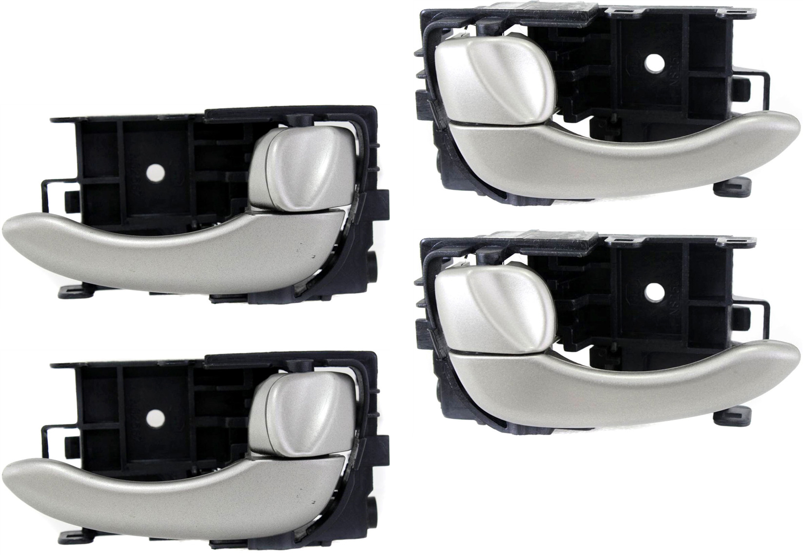 AM I35-02-04 FRONT AND REAR DOOR HANDLE RH AND LH Set of 4 Inside Silver Lever SKU SET REPI462101-4 Partslink NI1353147 NI1352147 OEM 806703Y110-806713Y110
