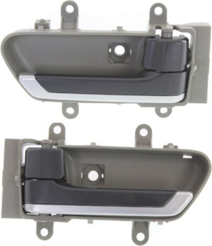 AM MURANO 03-05 FRONT DOOR HANDLE RH and LH Inside Black+Beige Sage w Silver Insert w o Lighting Hole =REAR SKU SET REPI462171 OEM 80670CG002-80671CG002