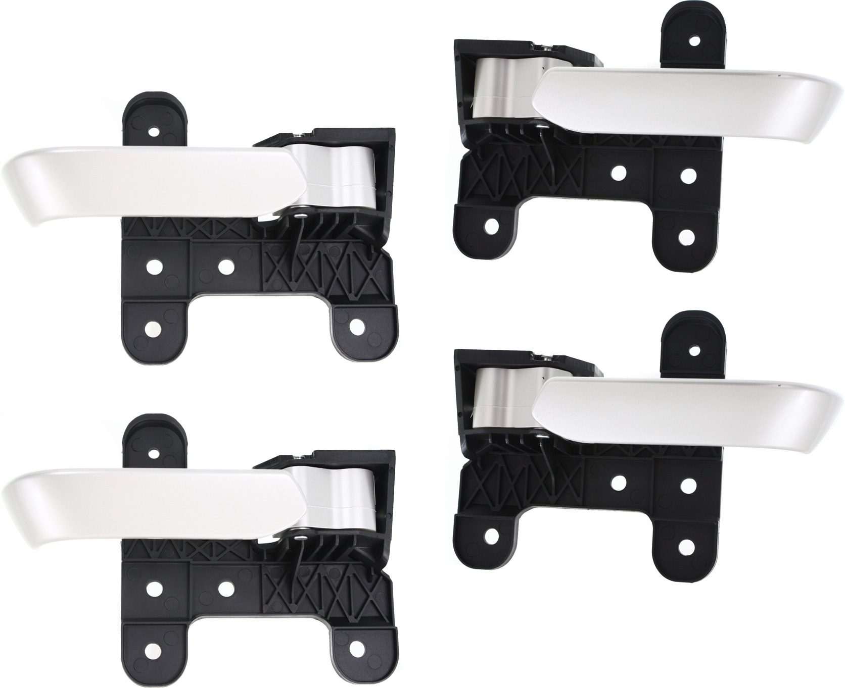 AM TITAN 04-14 FRONT AND REAR DOOR HANDLE RH and LH Set of 4 Inside Painted Silver Plastic SKU SET REPI462177-4 OEM 80670ZW10A 80671ZW10A