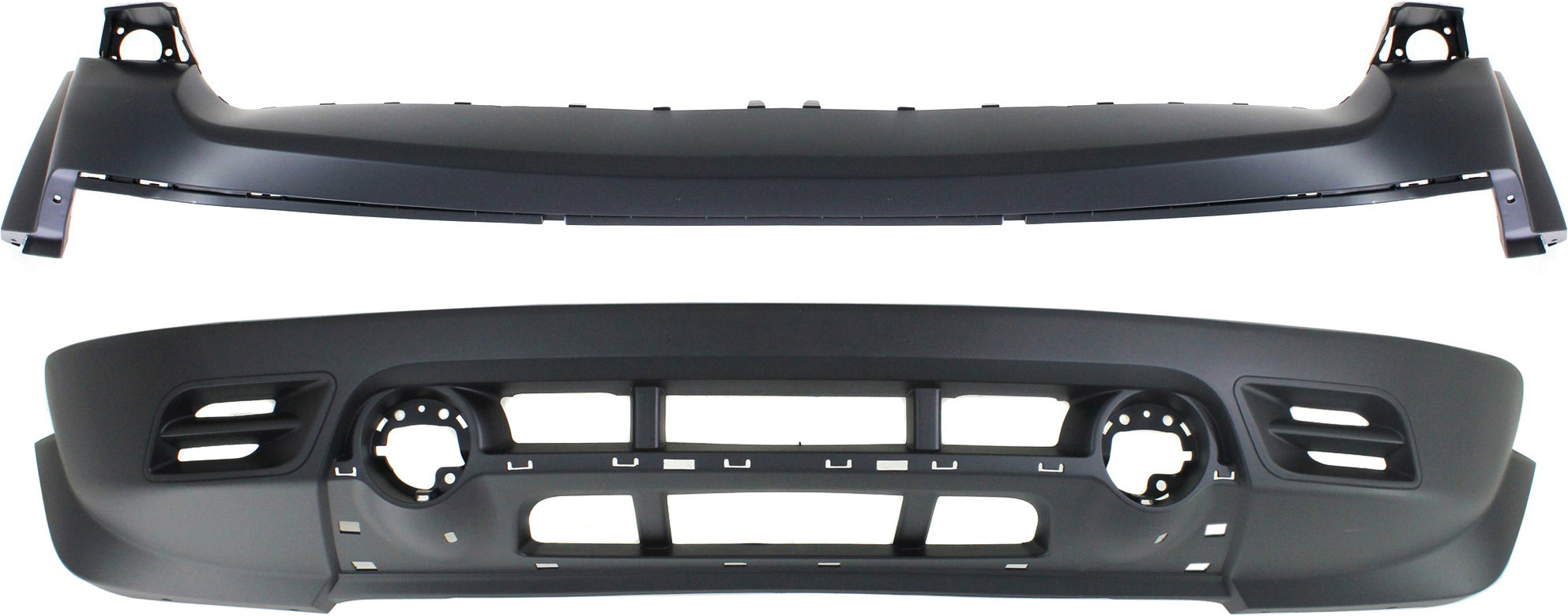 AM PATRIOT 11-17 FRONT BUMPER COVER Upper and Lower CAPA SKU SET REPJ010314Q 2 Partslink CH1014103C CH1015113C OEM 68091521AA 68091524AA