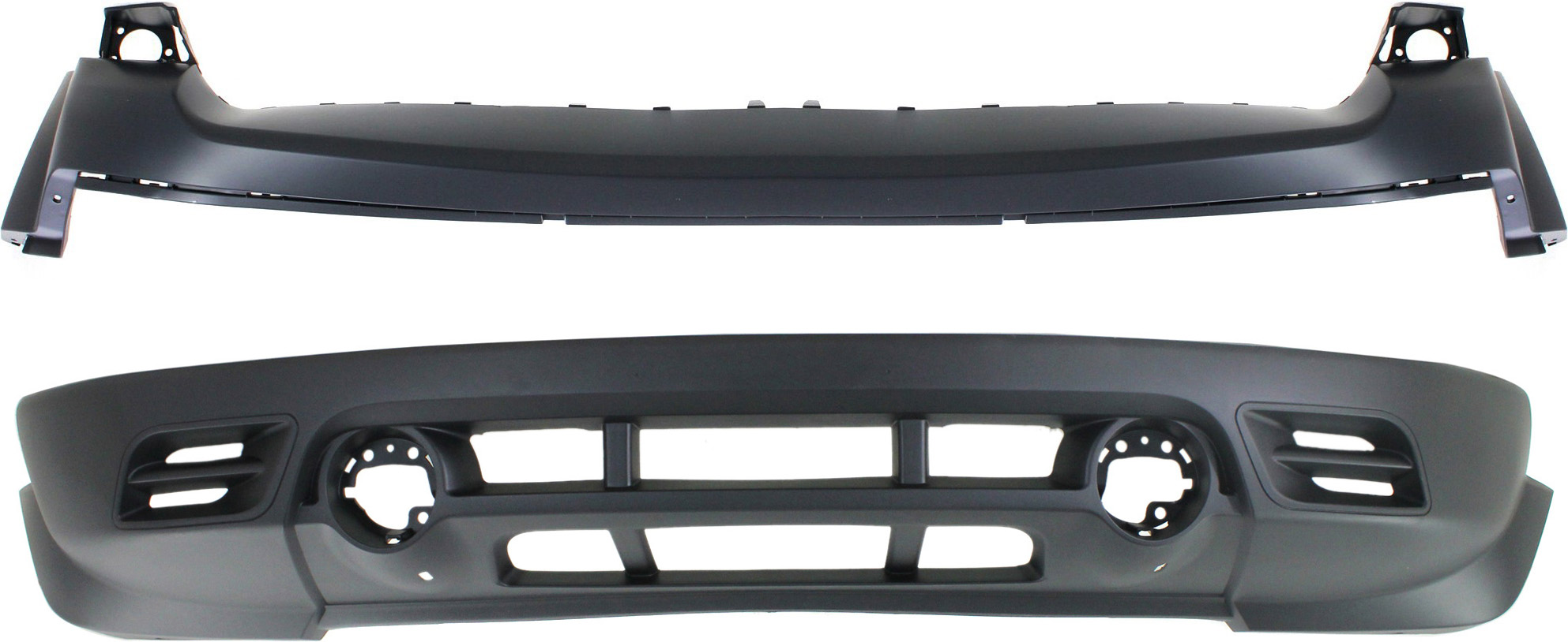 AM PATRIOT 11-17 FRONT BUMPER COVER Upper and Lower CAPA SKU SET REPJ010315Q 2 Partslink CH1014103C CH1015111C OEM 68091521AA 68091523AA